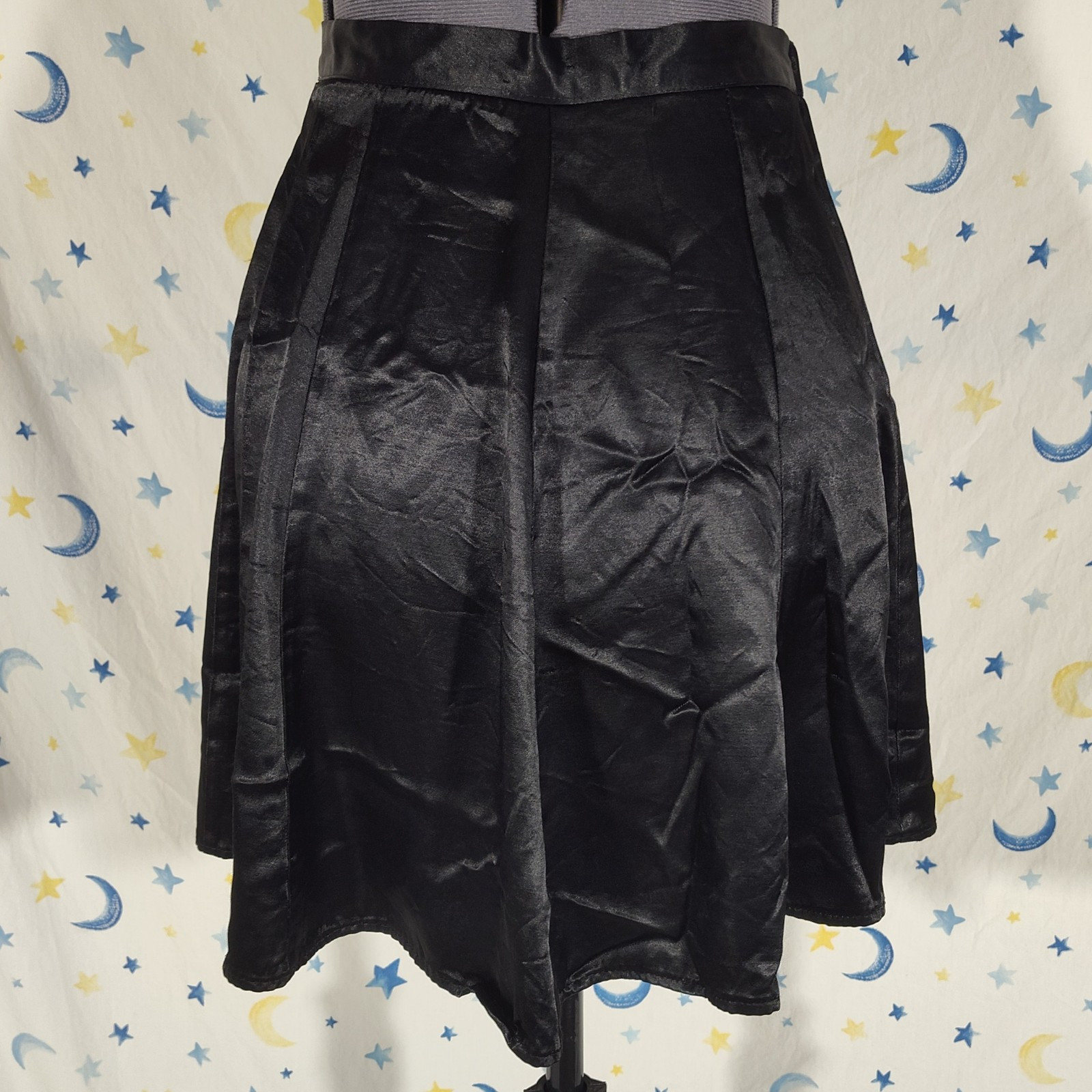 Vintage Star City Clothing Company Black Glossy High Waisted Slip Skirt
