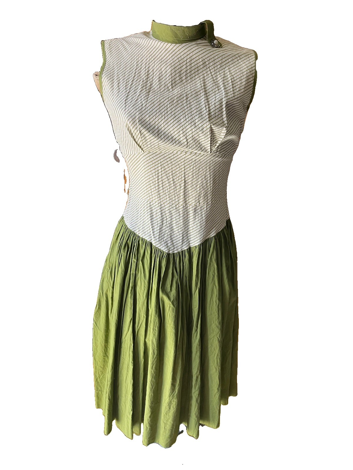 Vintage ANTIQUE 1930s 30s 100% COTTON DAY DRESS Sz S