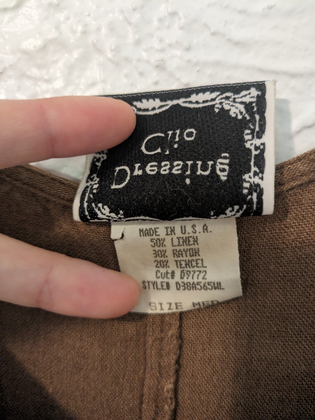 Vintage Dressing Clio Medium Linen Blend Dress Brown