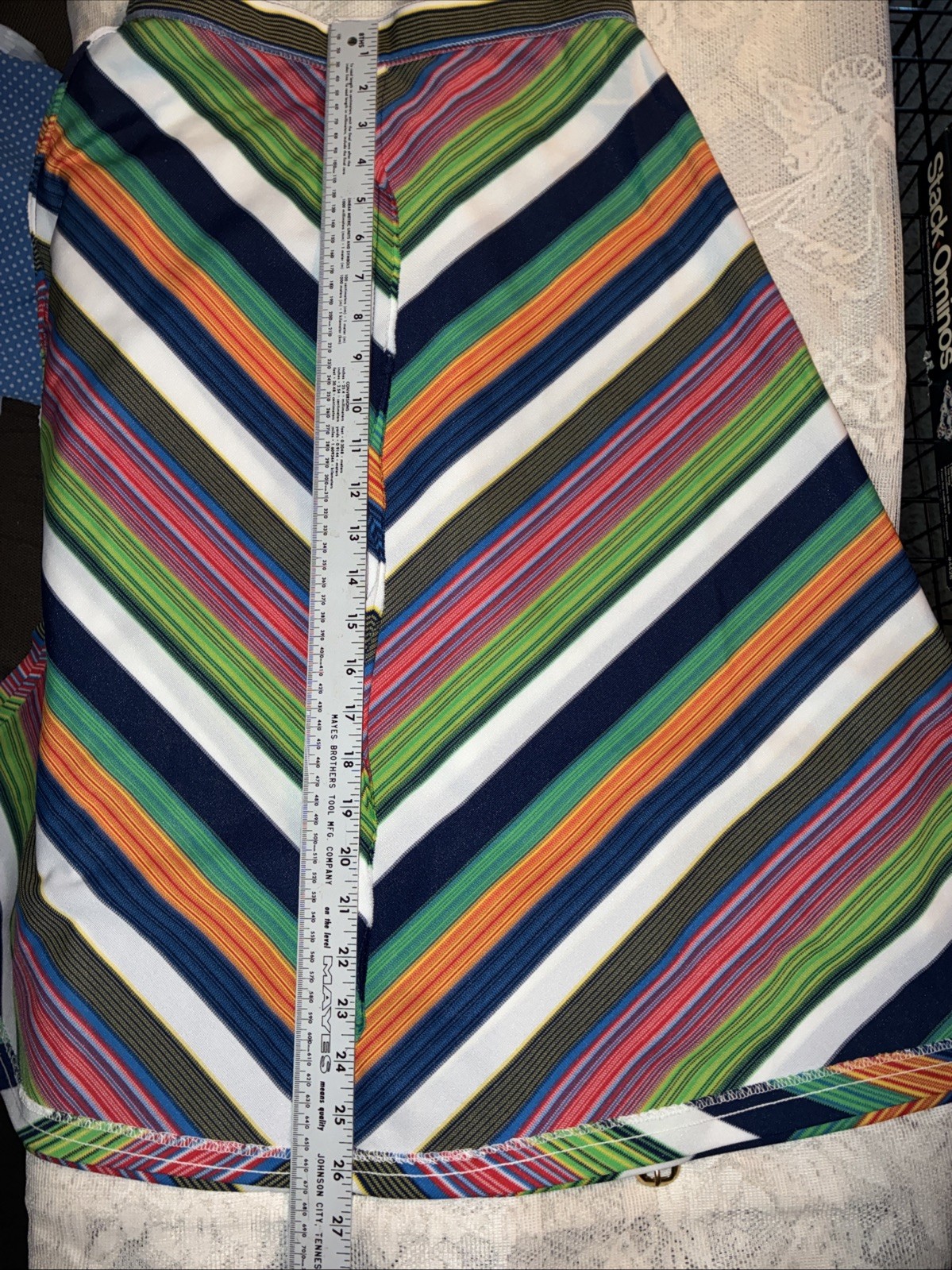 Vintage 70s Tomboy of California? Retro Rainbow Stripe A Line Mini Skirt