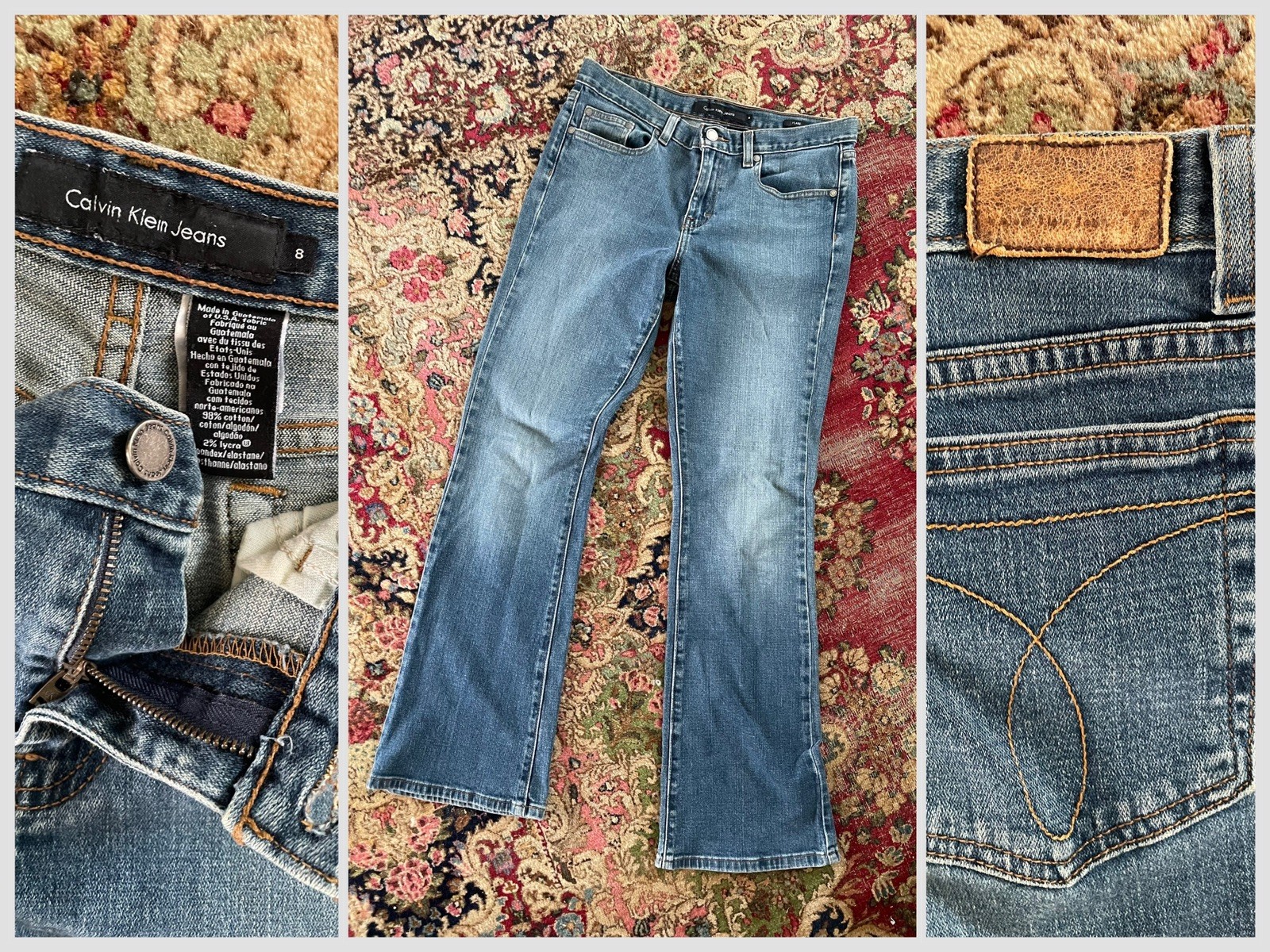 Vintage Y2K Calvin Klein Jeans Flare Stretch 8 32L