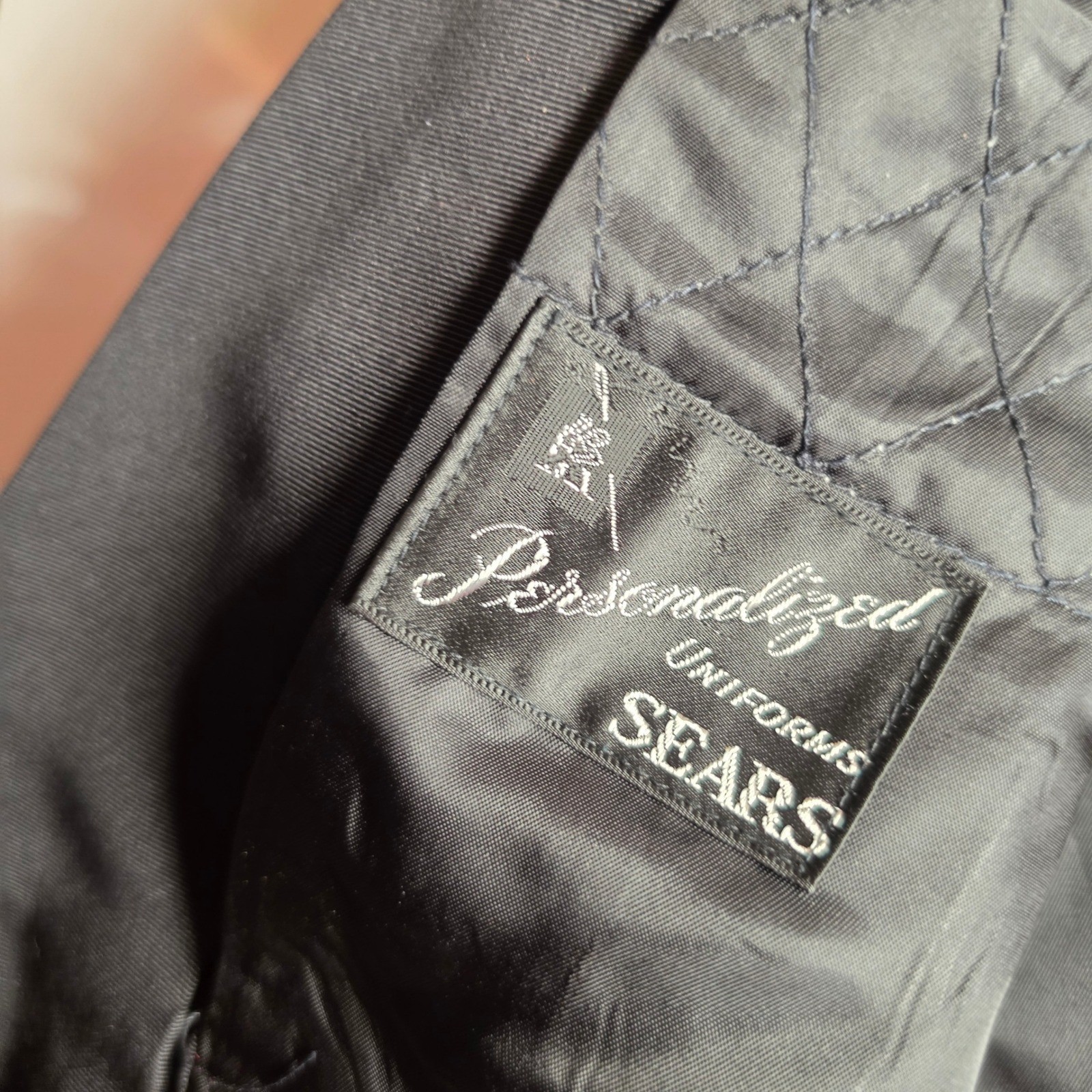 Vintage Sears Personalized Uniforms USAF Mess Dress Jacket Black Cropped 39R