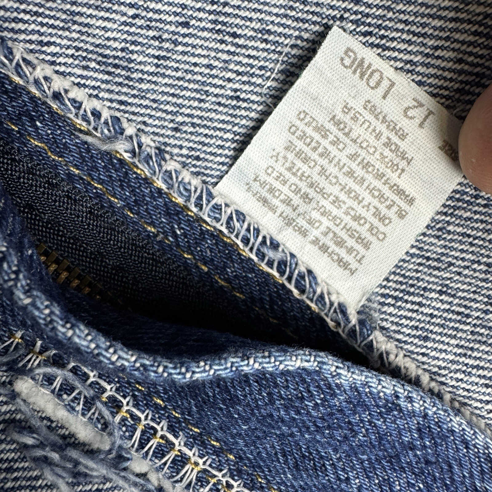 Vin Lee USA Yoke High Rise Utility Carpenter Mom Jeans Women’s 12 Long (29×33)