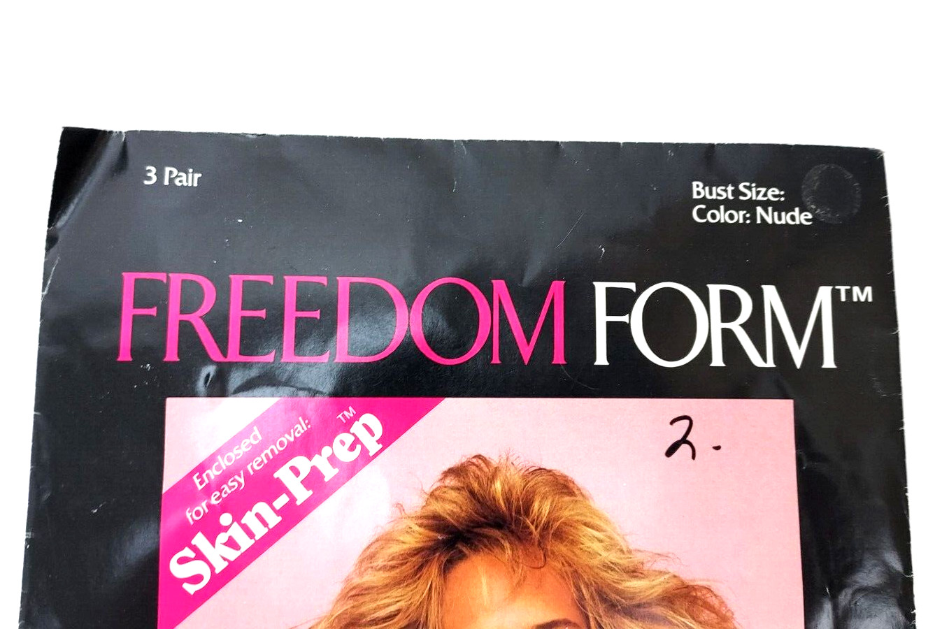 Vtg FreedomForm Adhesive Bra 3 Pair Rayon 100% Size Not Marked New unopened Pack