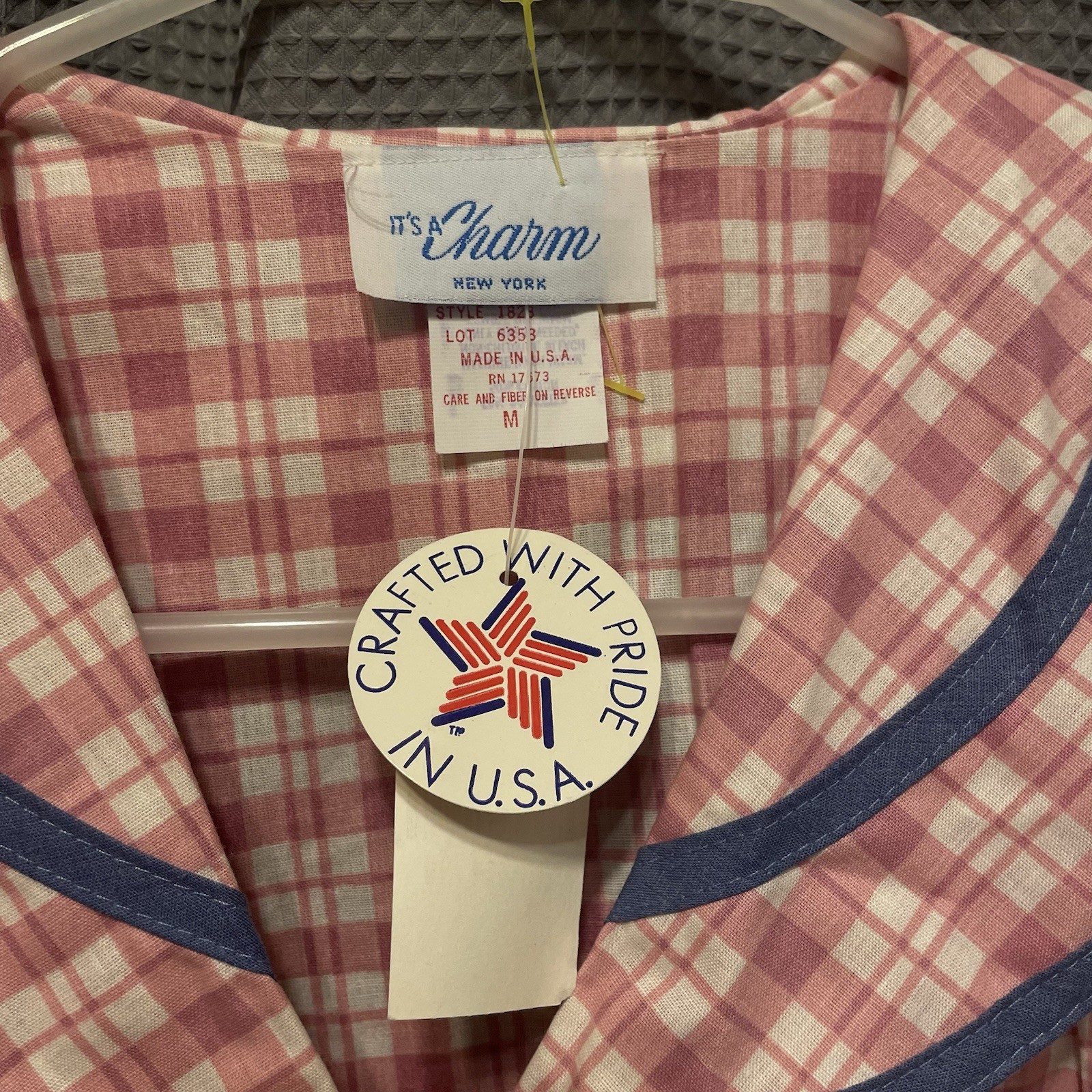 Vintage Its A Charm House Dress Women’s M Checkered Casual New With Tags