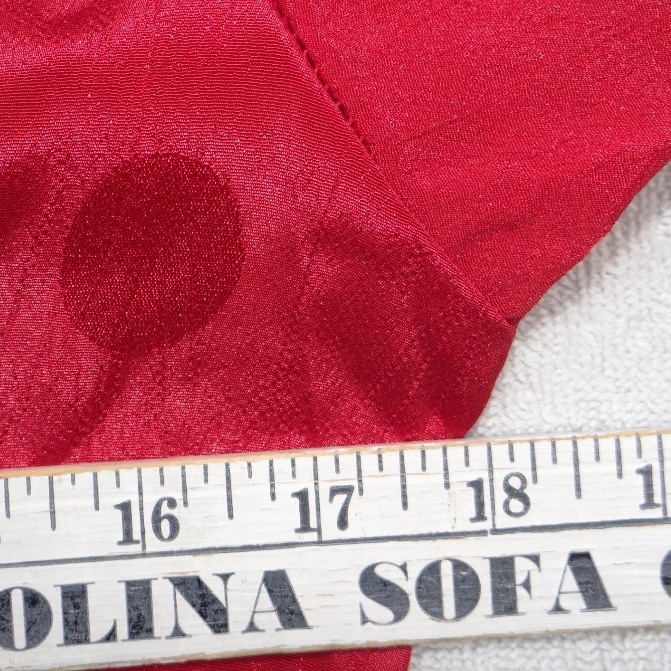 Vintage Galina Red Satin Polka Dot Jacquard Top and Midi Skirt Set Size 10