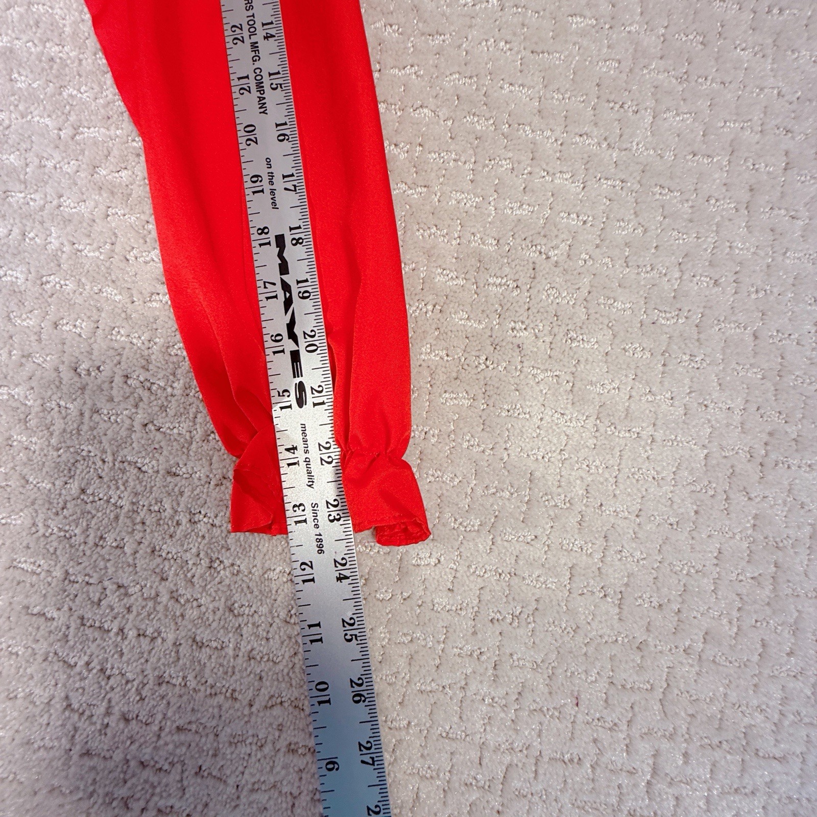 Vintage Lucky Winner Red Career Blouse Size 12P Petites Secretary Geek Tie Sash