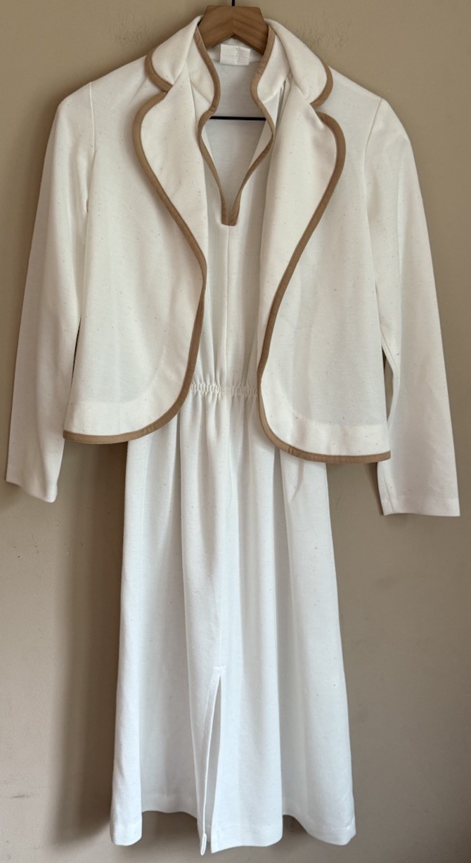 Suit Dress Vintage Jacket Set 70s 80s Womens Size 8 10 Medium Dary Sue