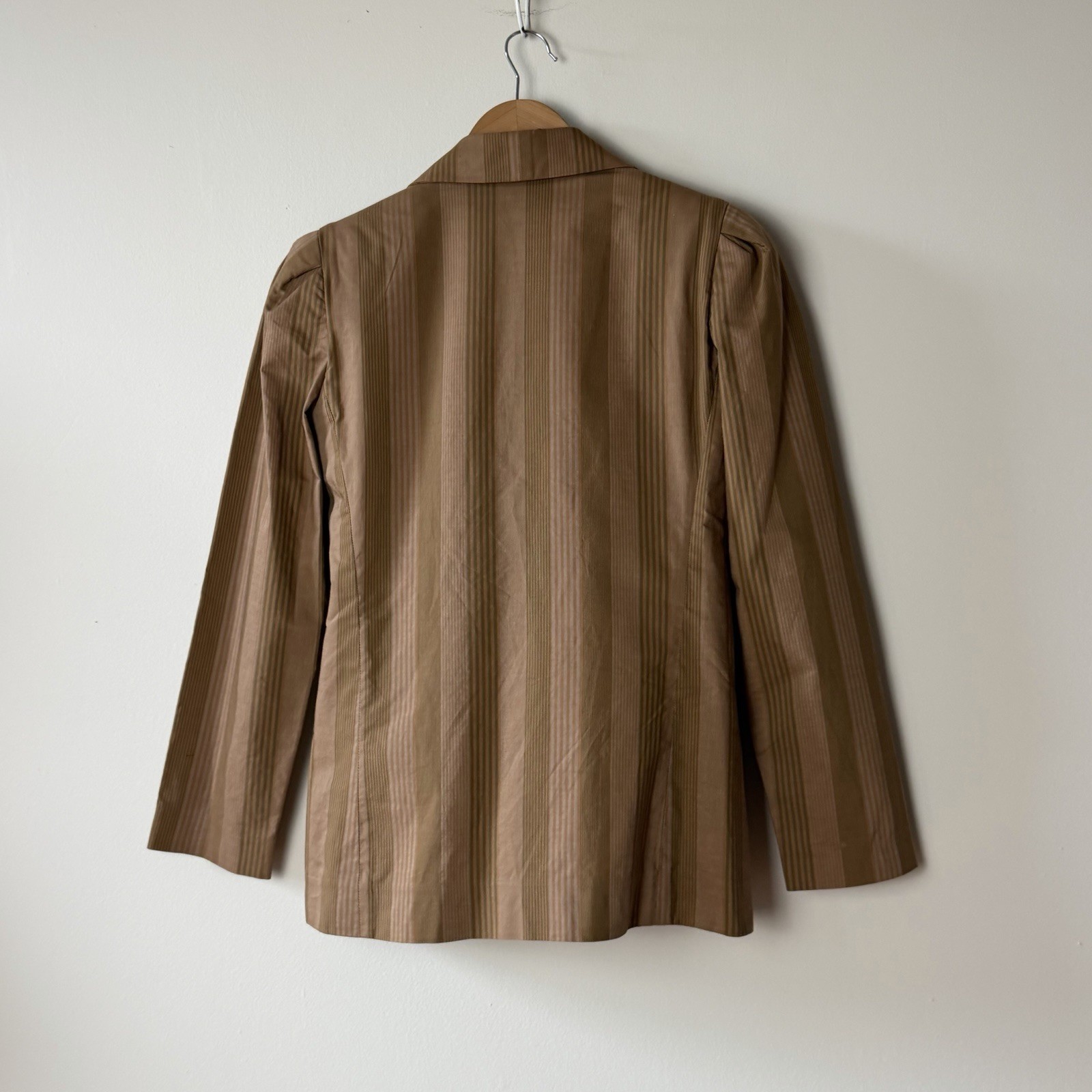 80s Perry Ellis Collection Striped Cotton Jacket Neutrals Size 4