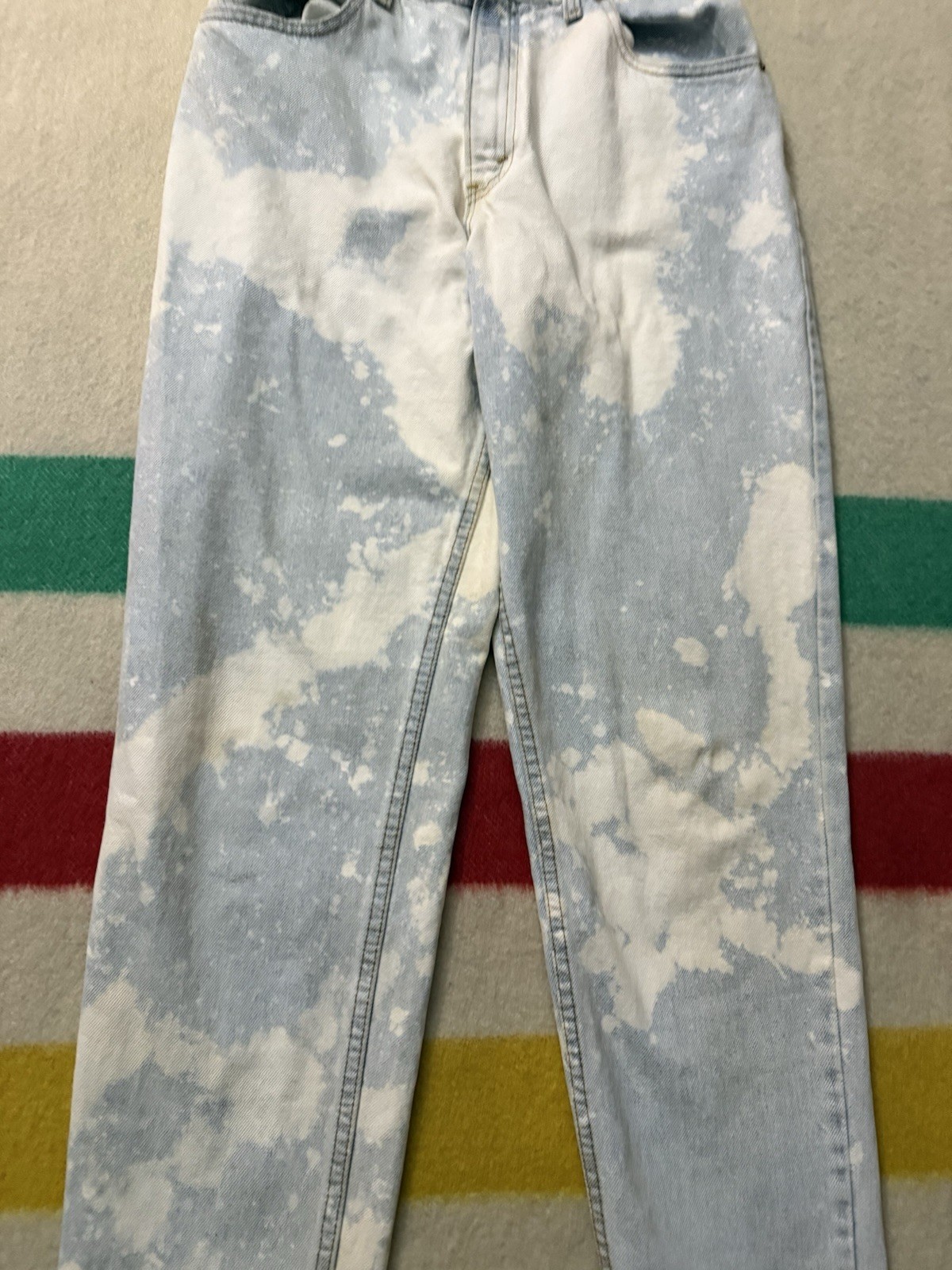 Women’s Vintage 90s Levis 16550-0233 Acid Wash Bleach Tie Dye Jeans 28/29 X 30