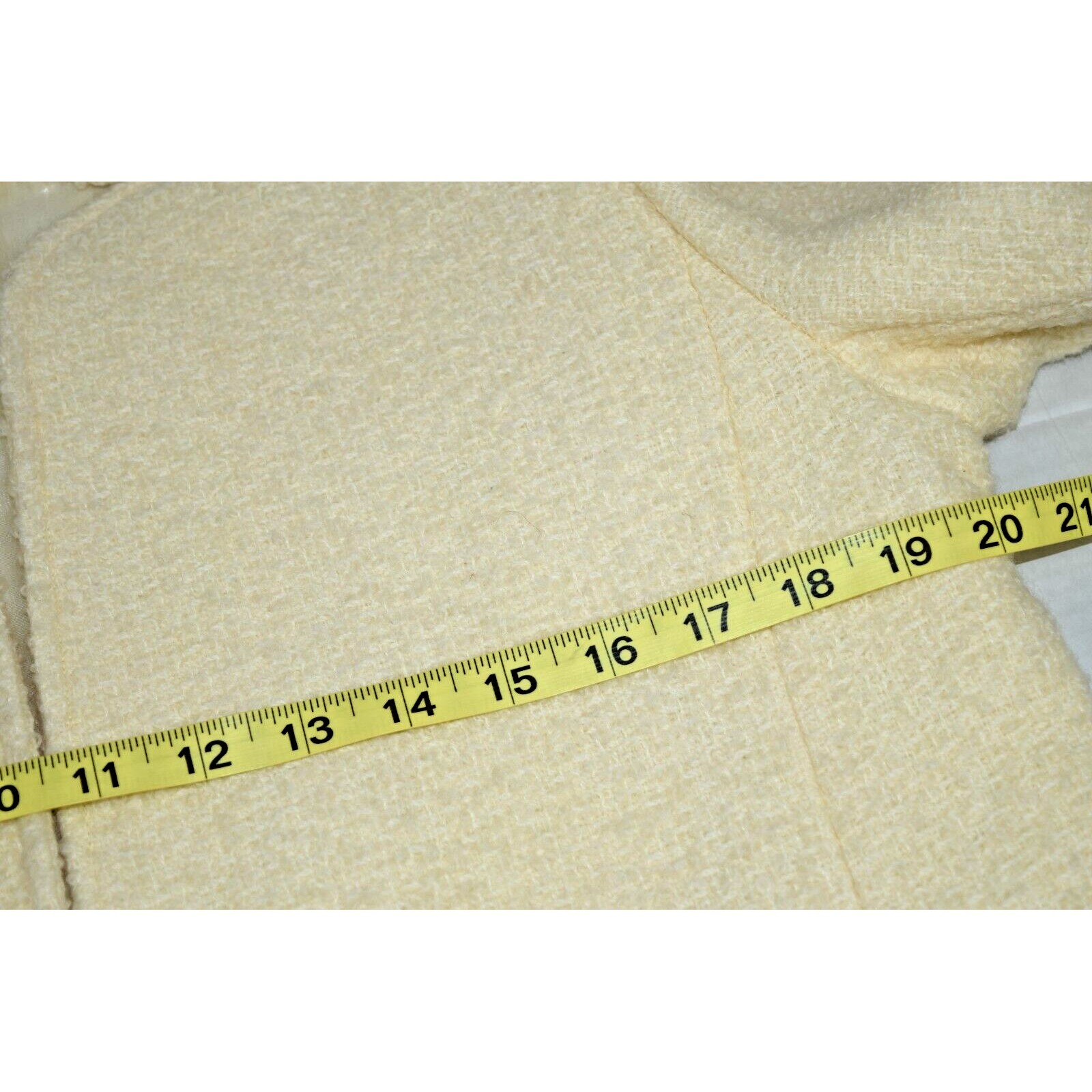 Vintage Wool Blazer Jacket Size S/M 70s Ivory Sleek Knit Silky Lining Pockets