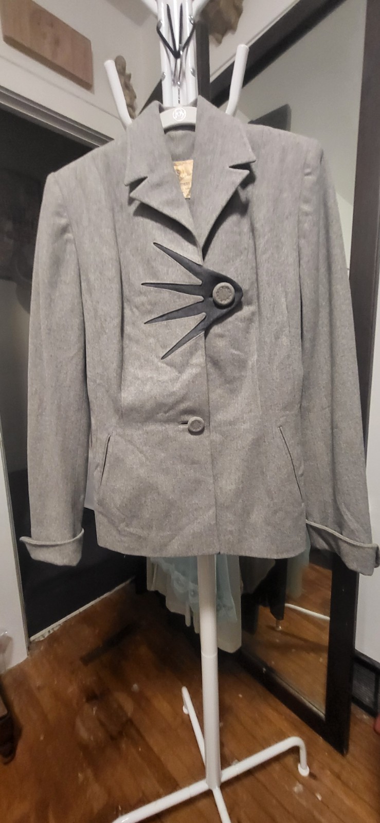 Vintage Miller’s Excl. Smart Wear Gray & Dark Gray Burst Tailored Wool Jacket M