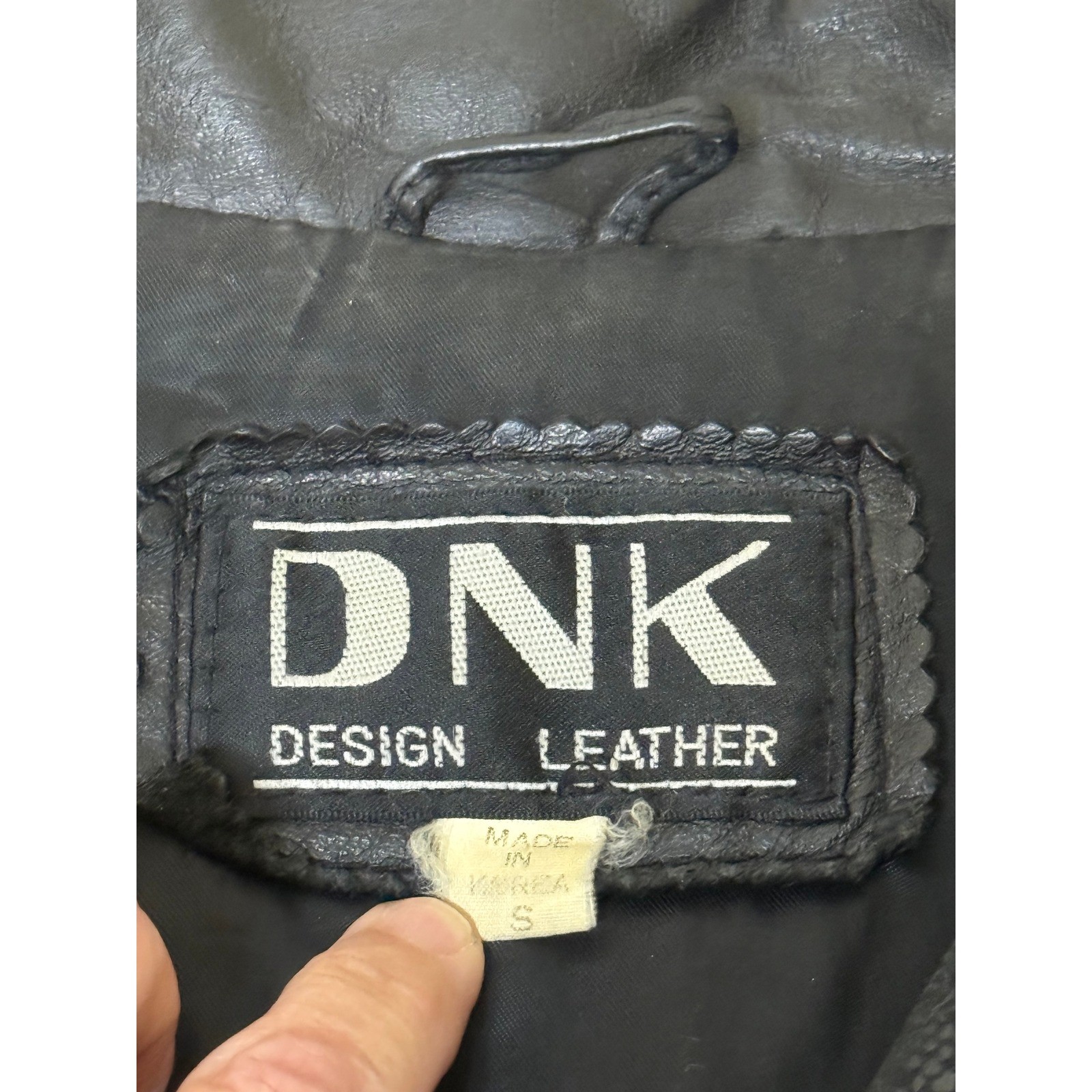 Vintage DNK Design Leather Women Jacket S Black Floral Lace Retro 80s Goth