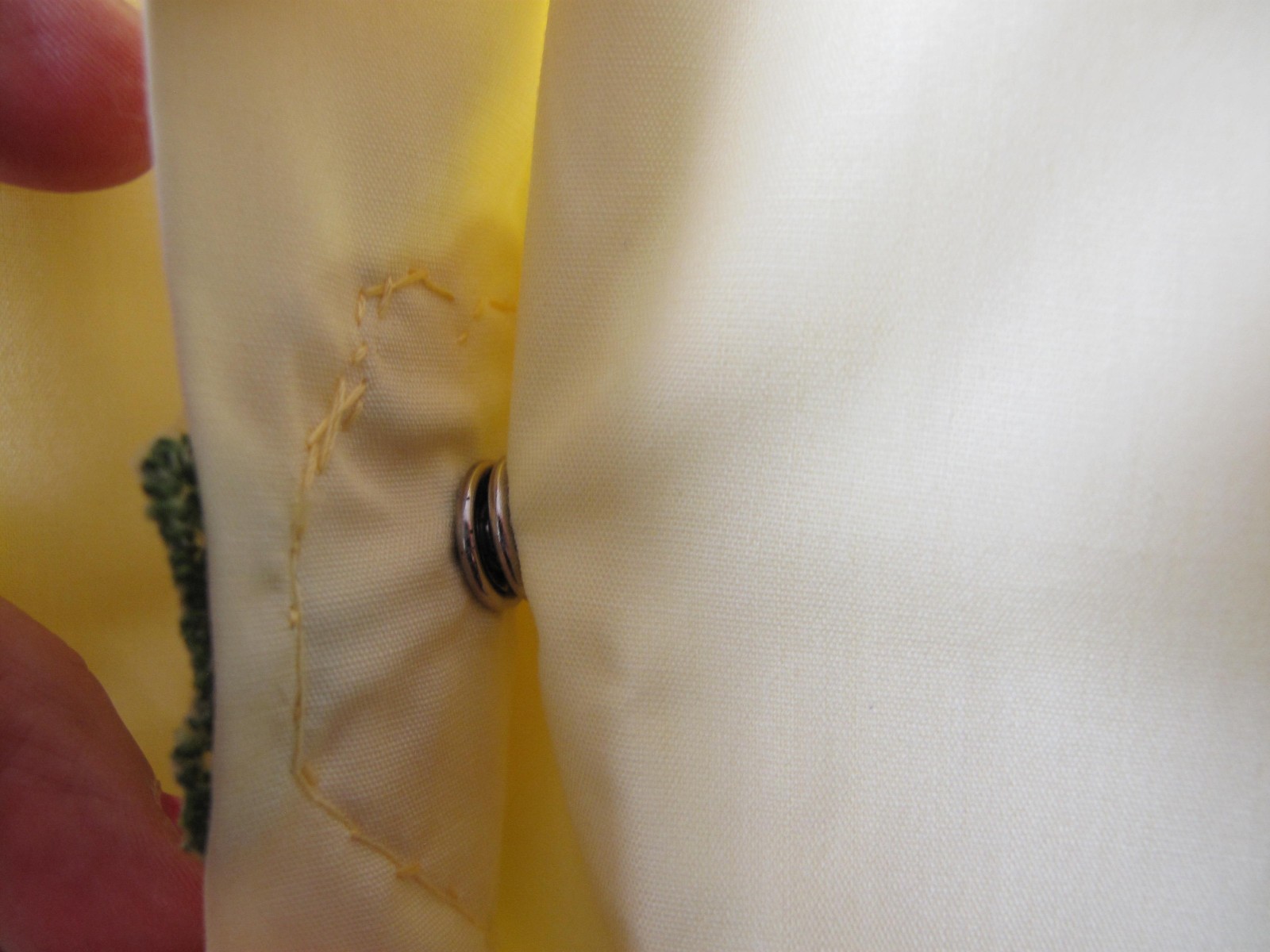 Vtg Gaymode Yellow Snap Closure Lacy Embroidered house coat dress size 12