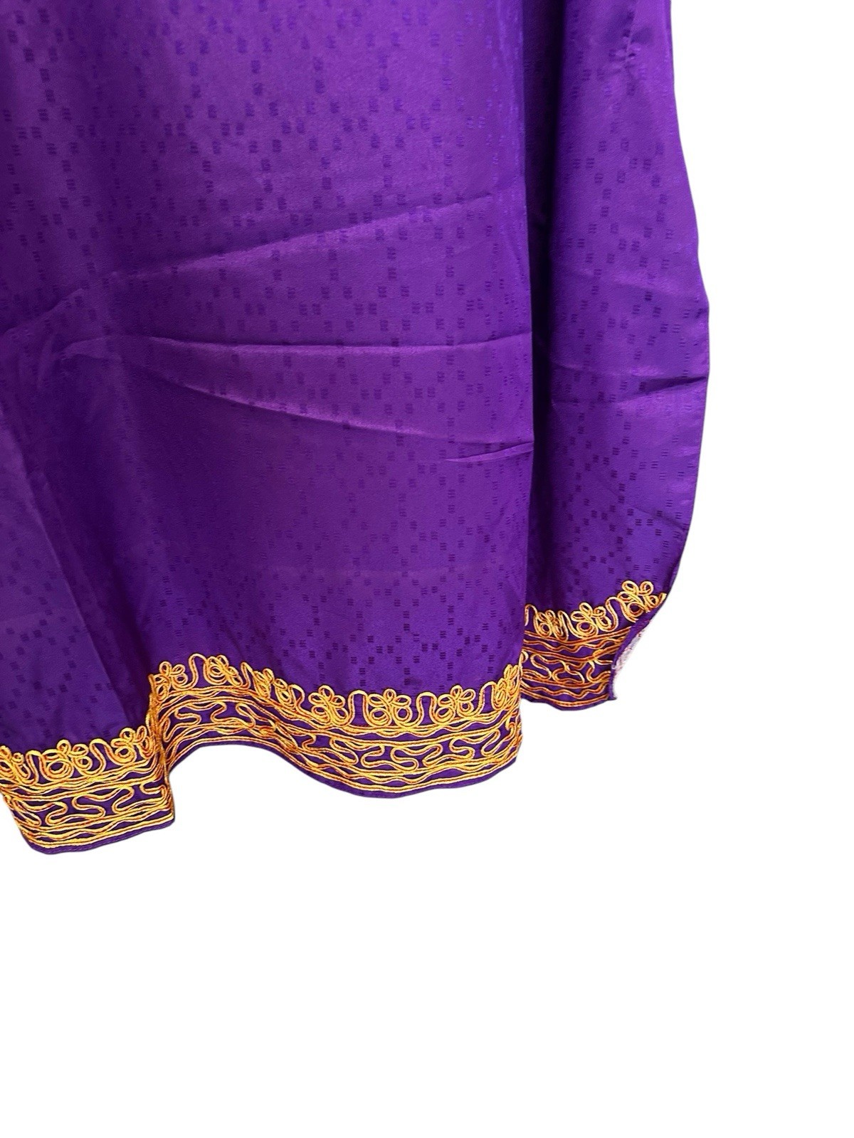 80s PURPLE PLUS SIZE VINTAGE DRESS JEWELED GOLD METALLIC