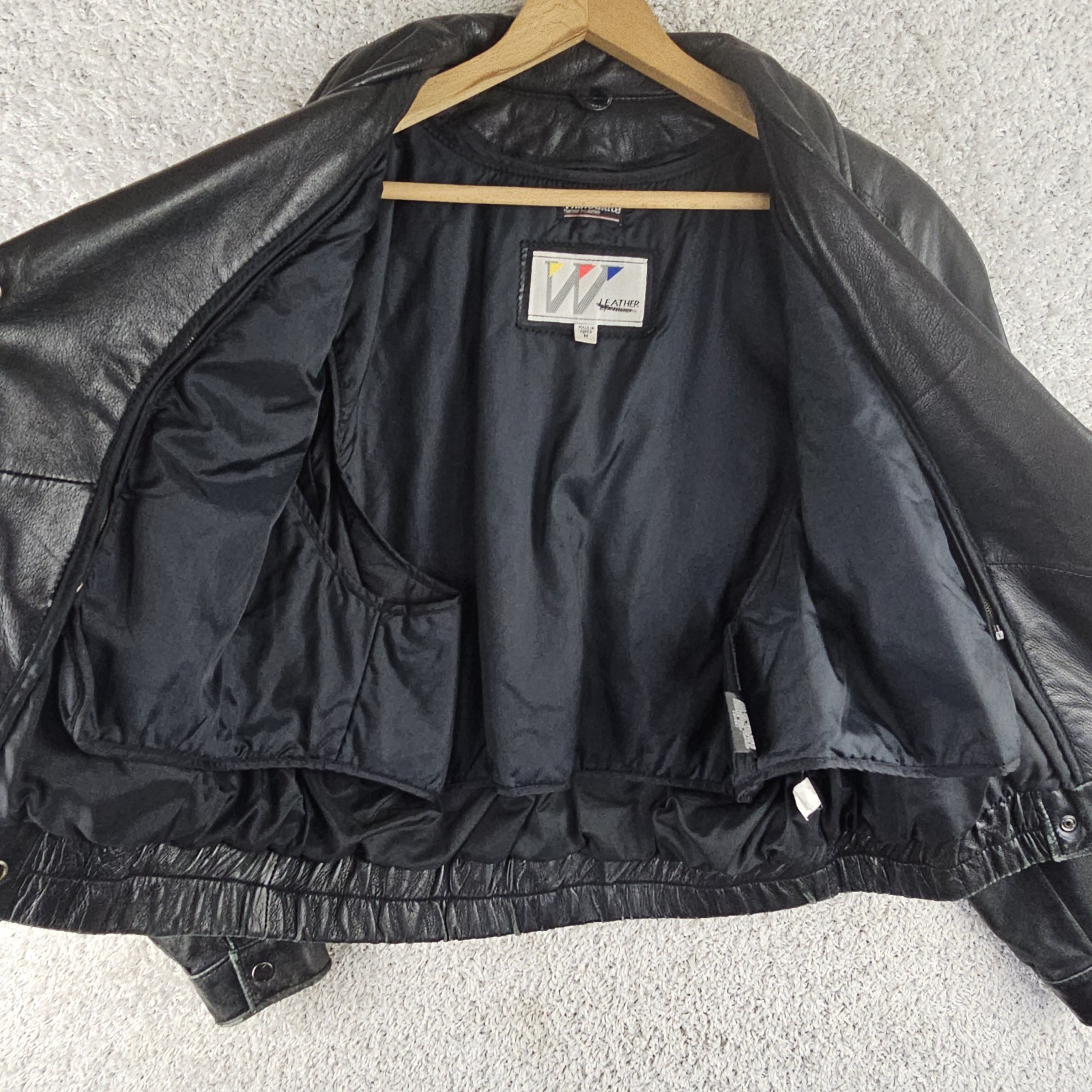 Vintage Wilsons Leather Moto Cropped Jacket Sz M Asymmetrical Thinsulate 90s