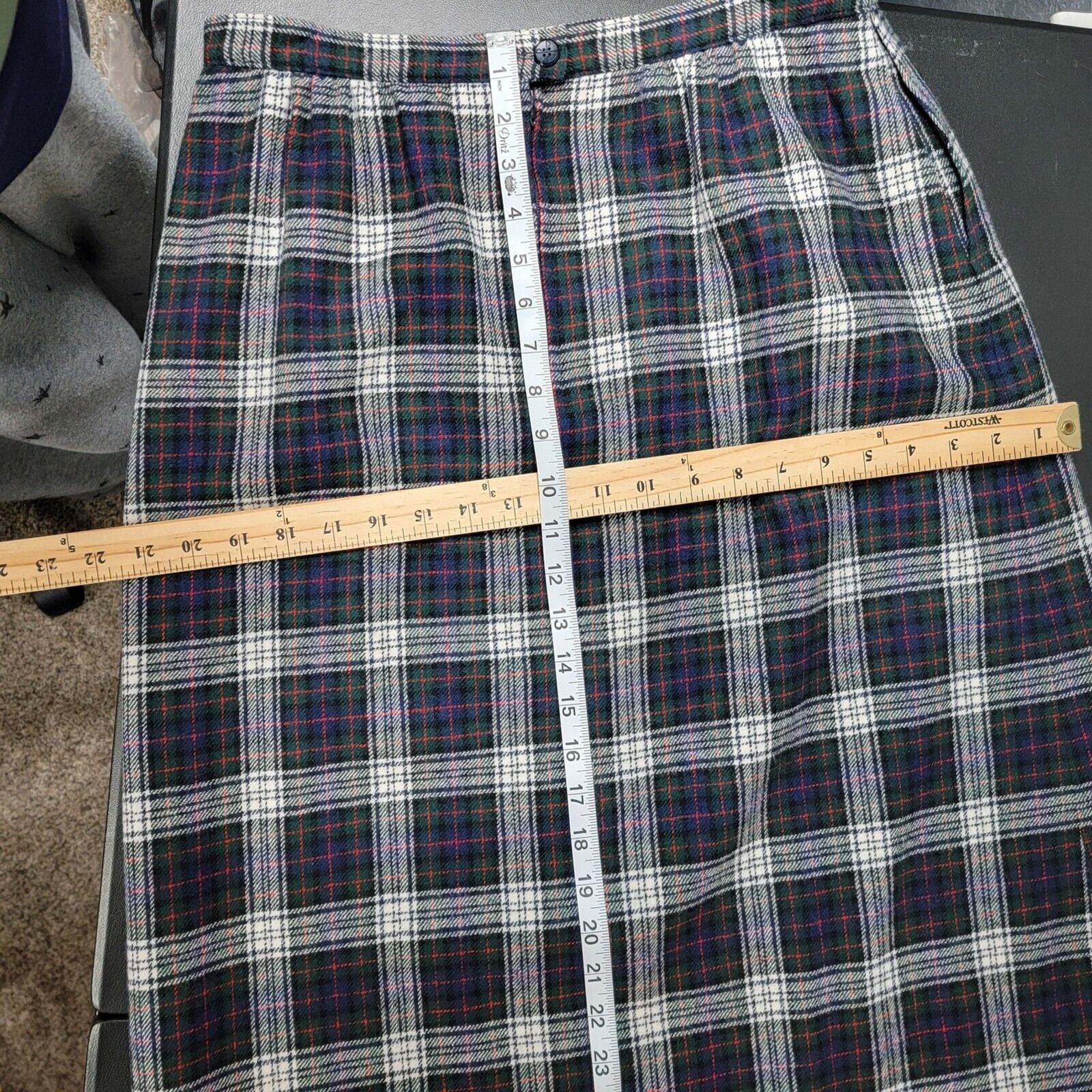 Vintage Pendleton Tartan Plaid Wool Skirt USA sz 16 (med/lg) Vtg Lined A-Line