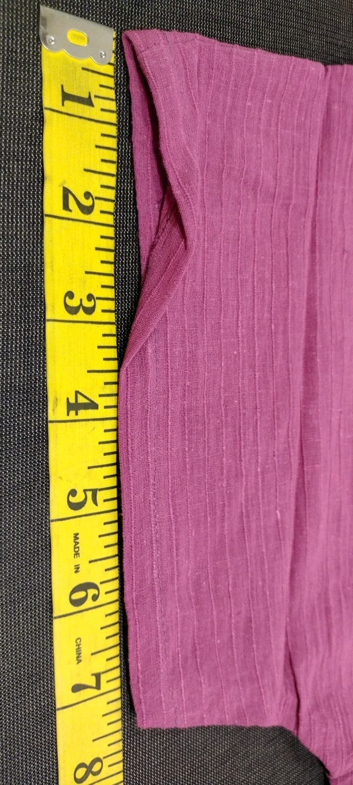 Cotton TOP Fuchsia Color V Neck Short Sleeve Shirt India Vintage DEADSTOCK M
