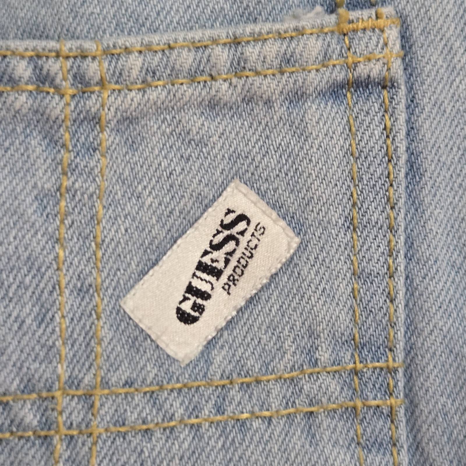 Vintage Guess By Marciano Womens 1980s Light Wash Pleated Denim Jean Overalls 1