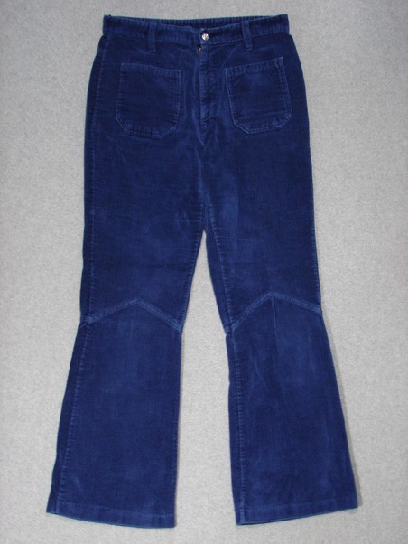 SB17412 1970s **MONTGOMERY WARDS** FLARE WOMENS CORDUROY JEANS sz13/14 DARK BLUE