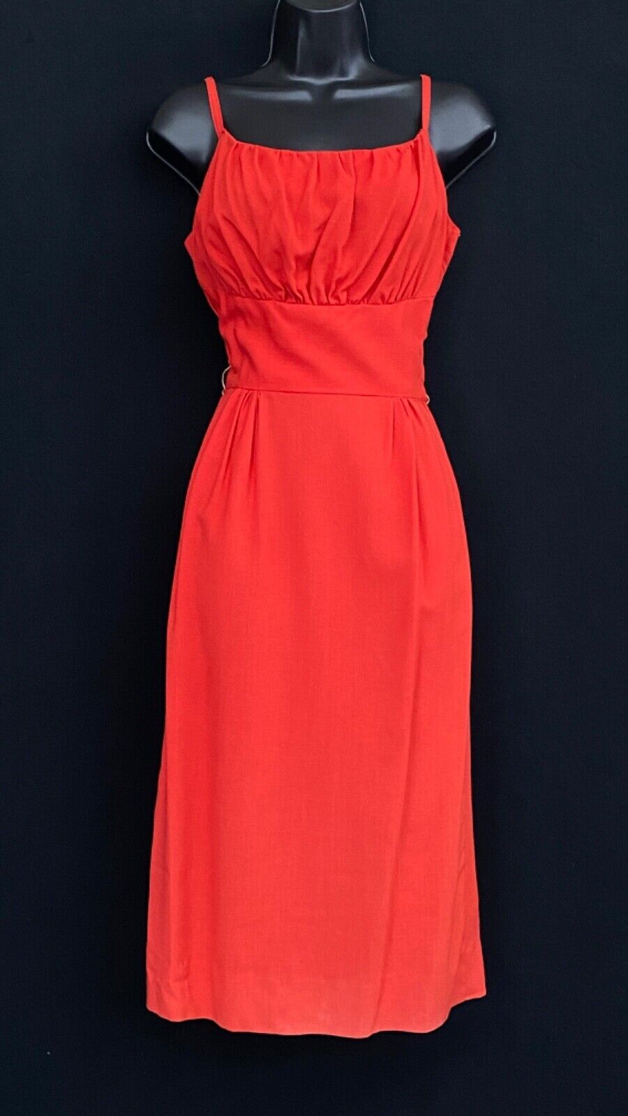 Vintage red 1950s dress set, short sleeve, sleeveless sundress bolero, pin-up XS