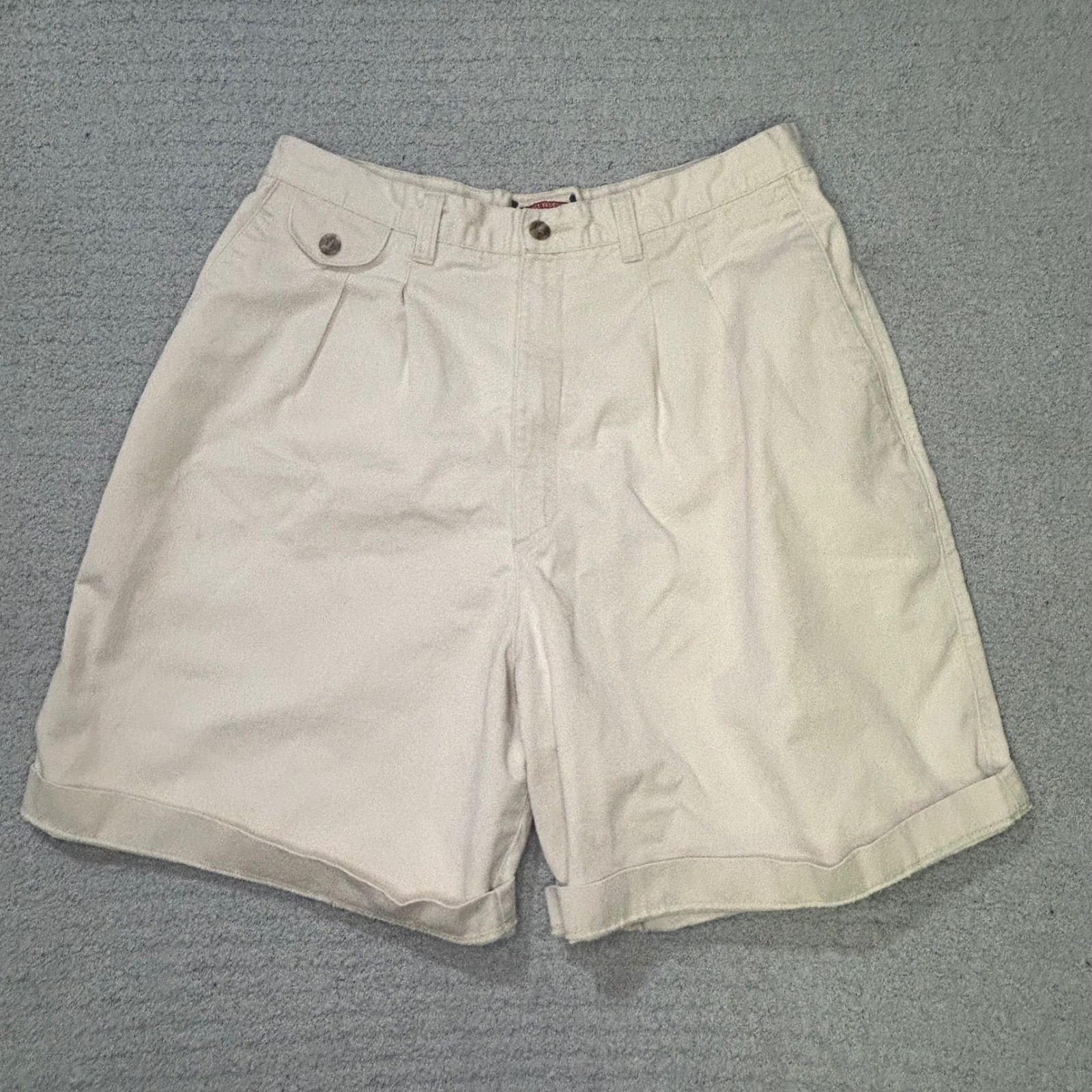 Lee Shorts Vintage 70s Bareback Ribcage High Waisted 16 MED Khaki Pleated