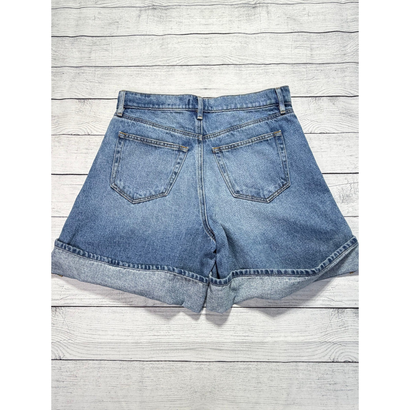 Loft A-line High Rise Denim Shorts Womens 26 Cotton Boho Casual Summer Chic