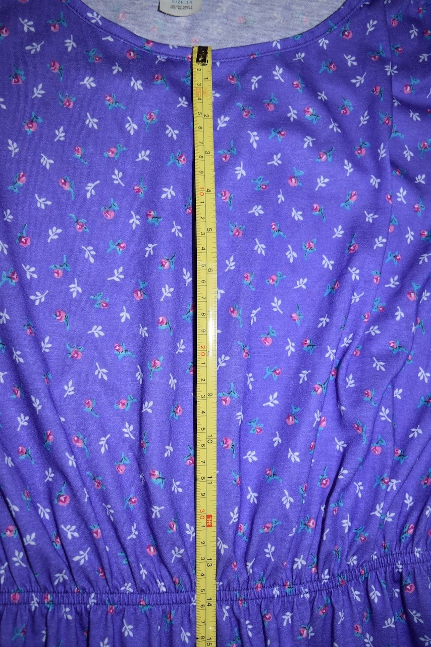 VTG NOS Womens Dress Purple Floral Union Label USA Sears See Measurements 14