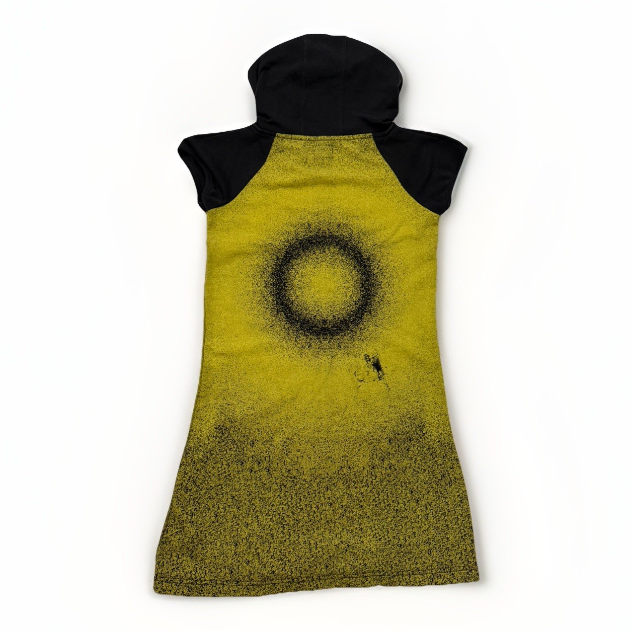 vintage 90s Diesel women’s Sleeveless Hoodie Dress Yellow & Black Gradient – CS