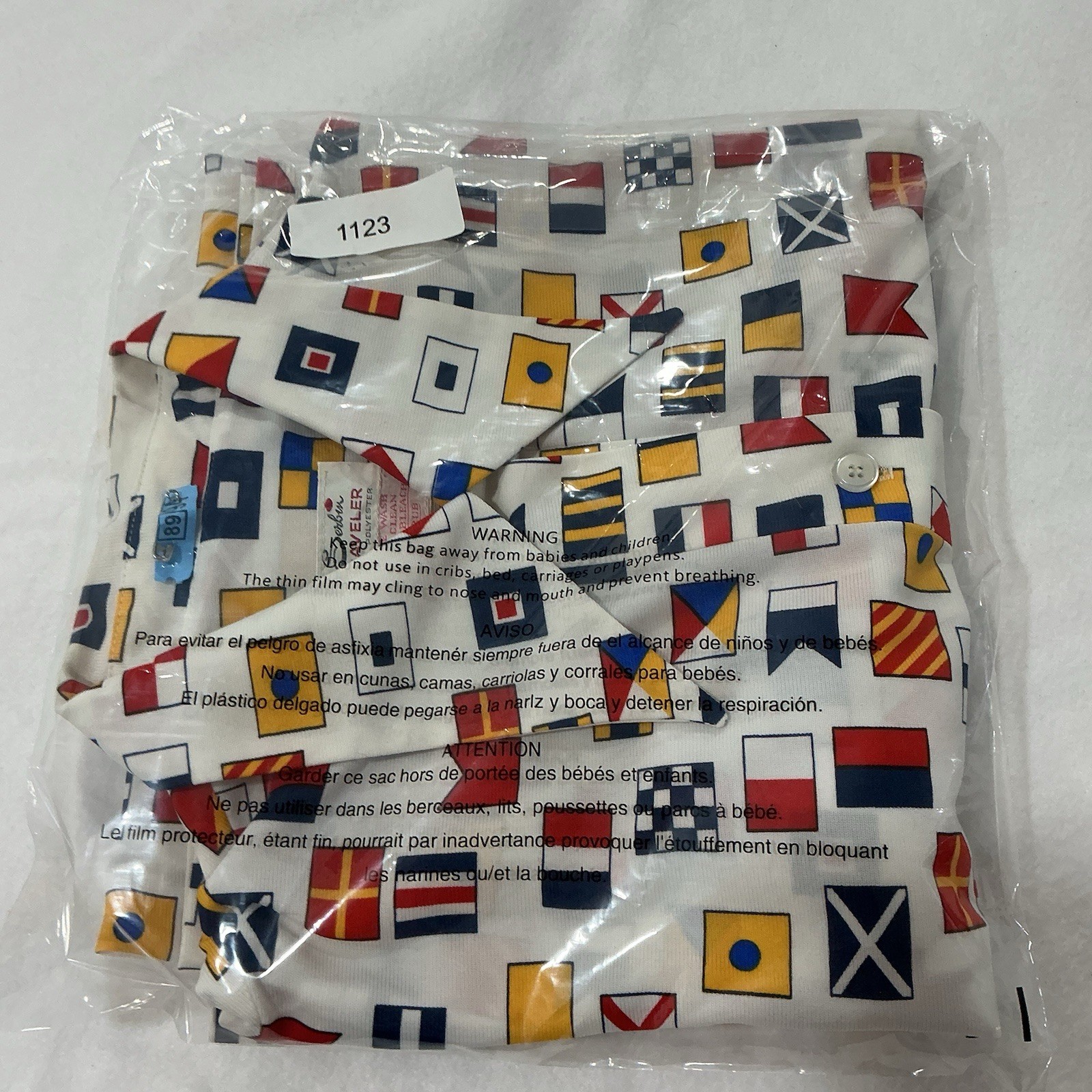 VTG 60s/70s Serbin Traveler Nautical Flag Mod Shirt Dress L XL Prop Yacht Rare