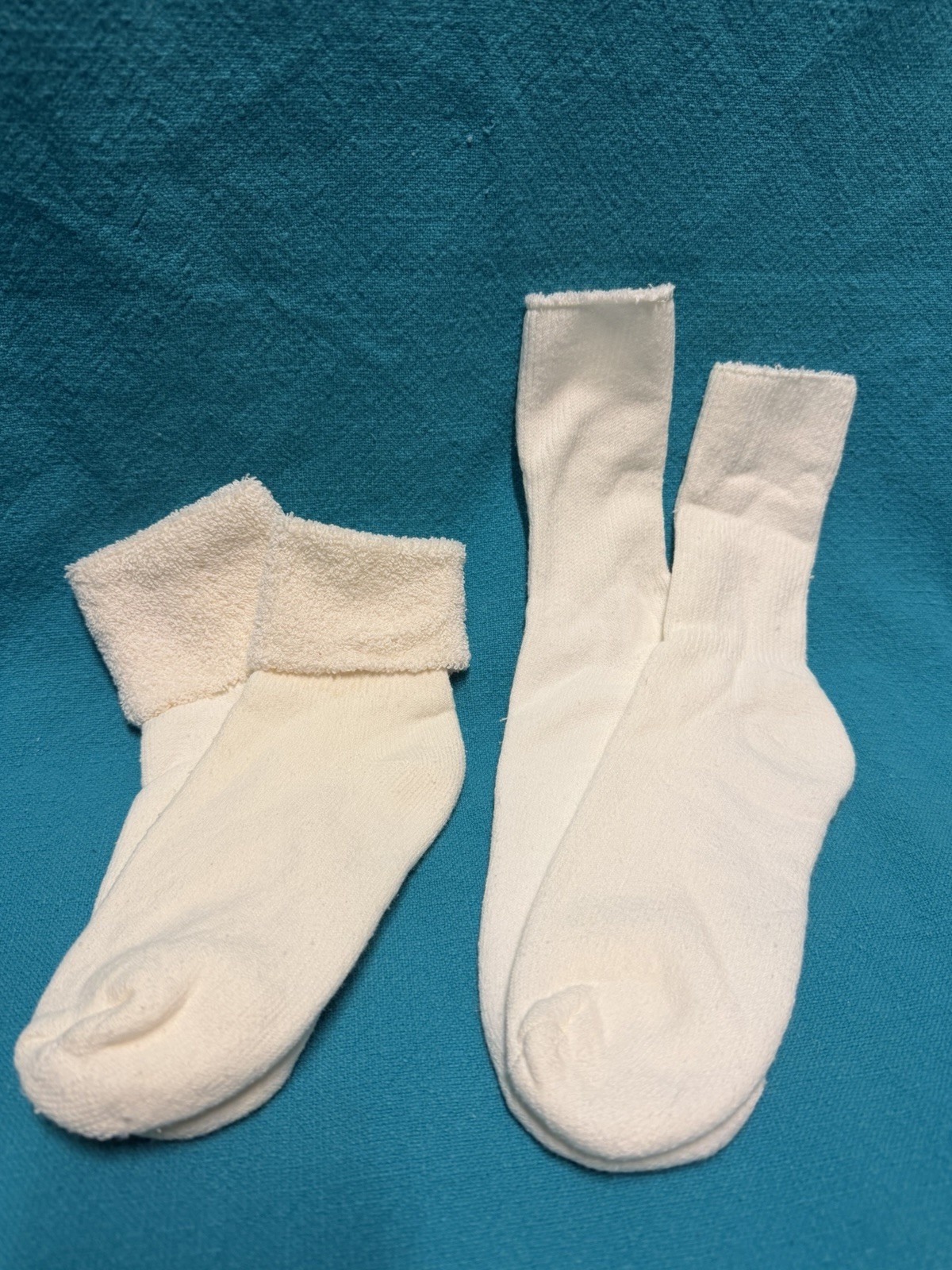 VTG Women’s Socks 2 Pack 8-10 White Ankle Quarter Roll Top Acrylic Golf 90’s.