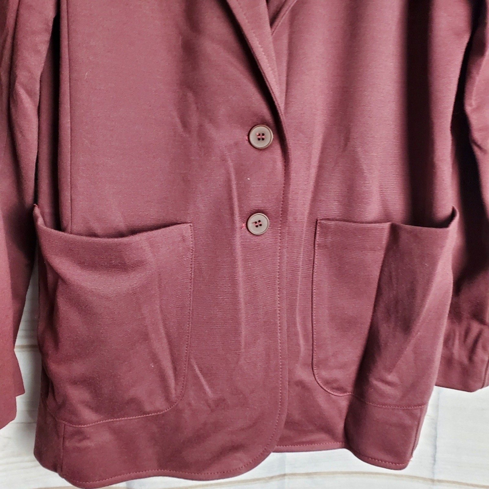 Vintage 90s Catalina Burgundy Fitted Double Button Pocket Blazer Size 12