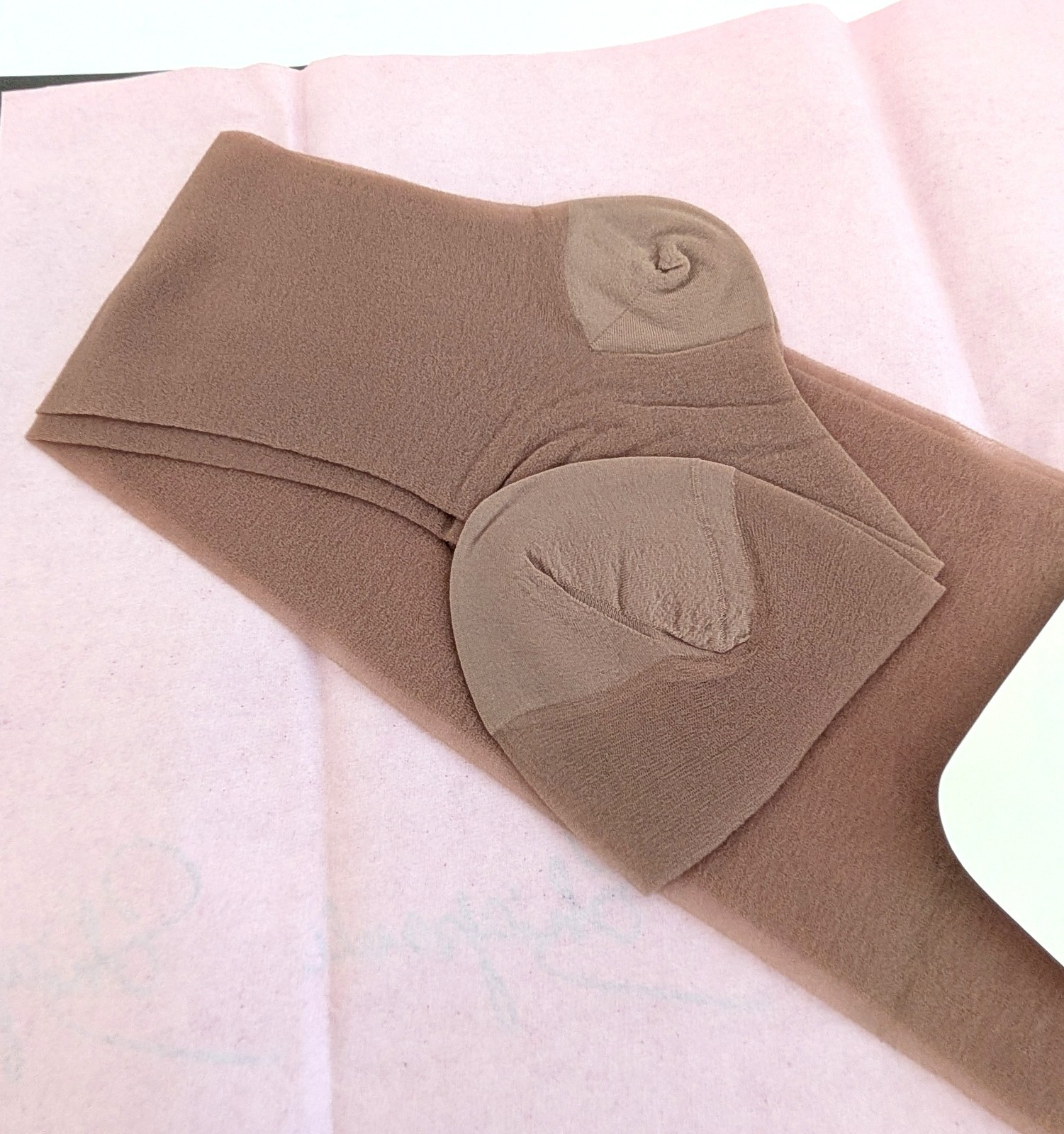 Vintage Schiaparelli Shapalon Seamless Stretch Thigh High 9 1/2-10 1/2 Nylon