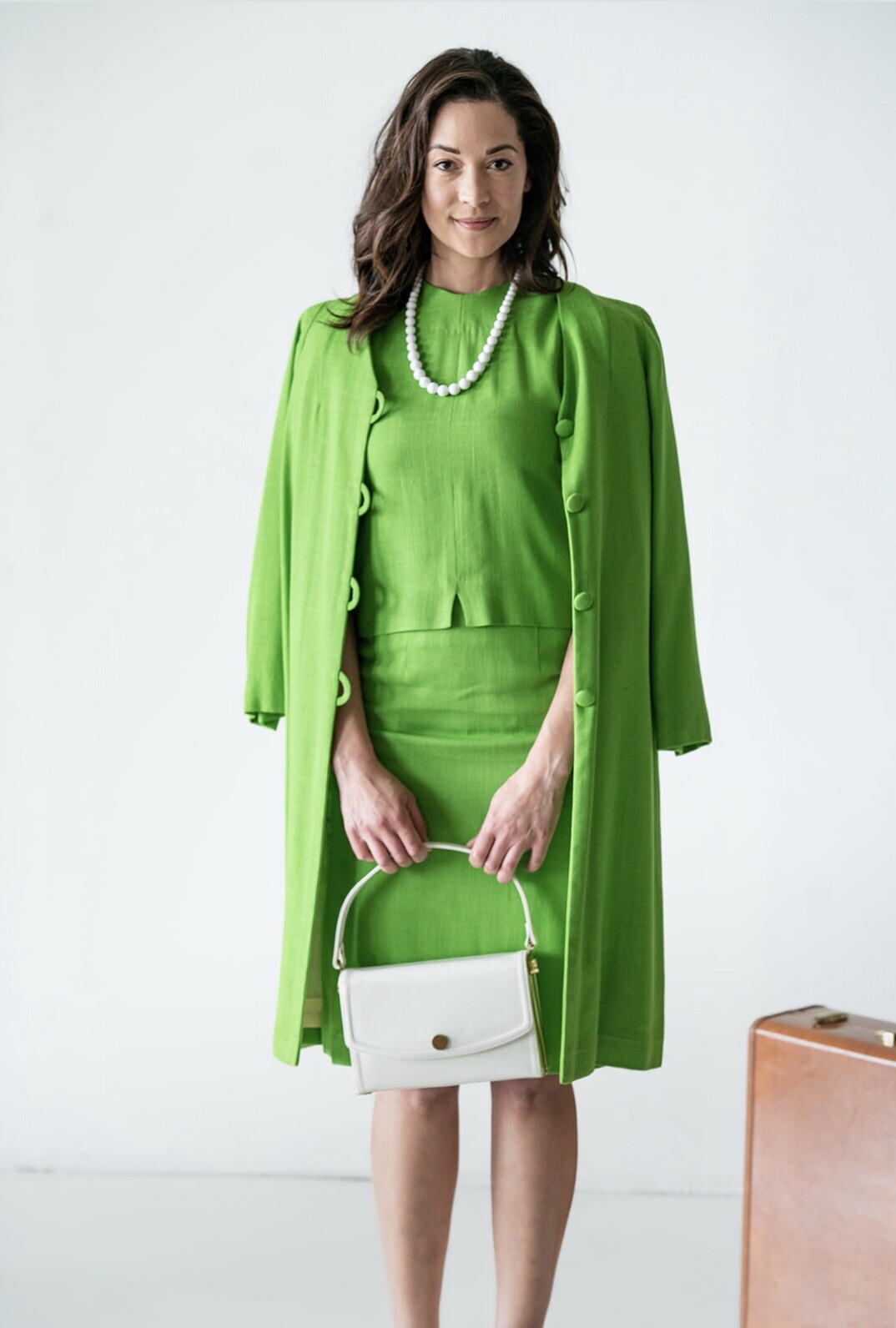 1960’s Mid Century Lime Green 3 pc Jackie O Suit