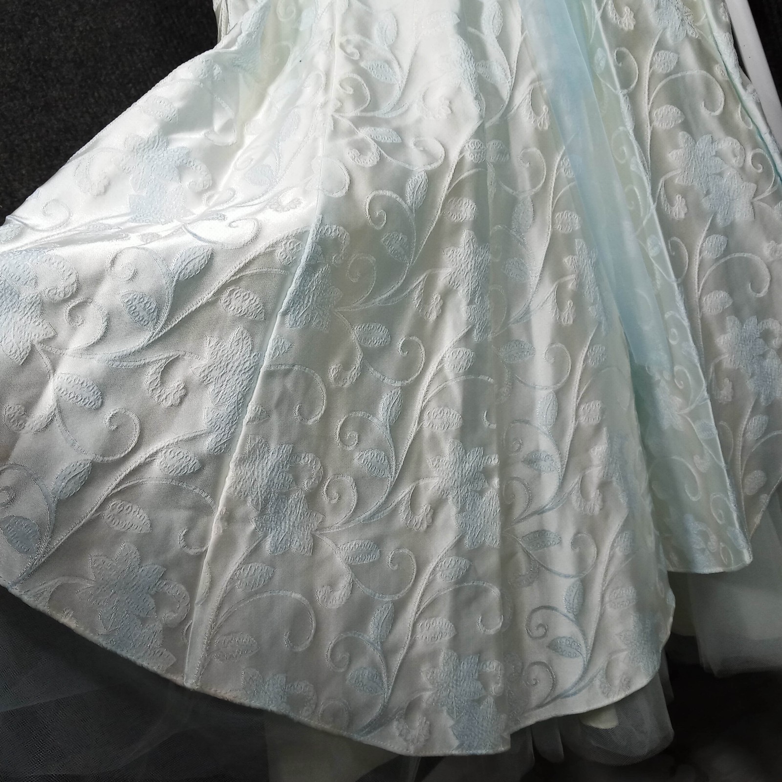 1970’s Pale Blue Mermaid Tulle Trim Dress