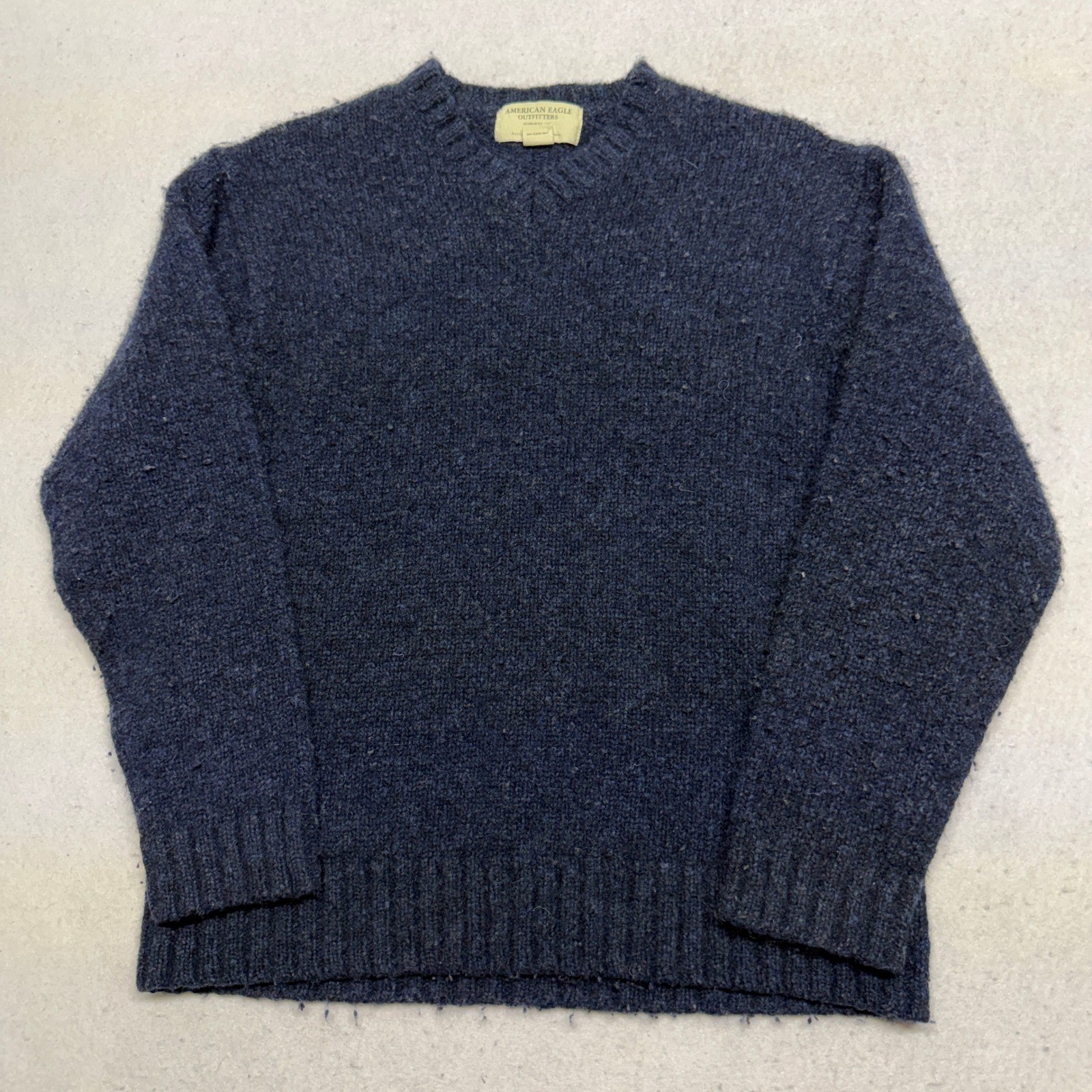Vintage American Eagle Outfitters Wool Blend V-Neck Sweater Navy Blue XL