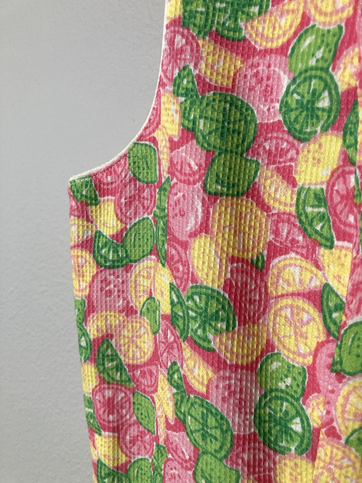 Vintage 90s Lilly Pulitzer Jucy Lucy Dress Size 12 Pink Green Yellow Citrus