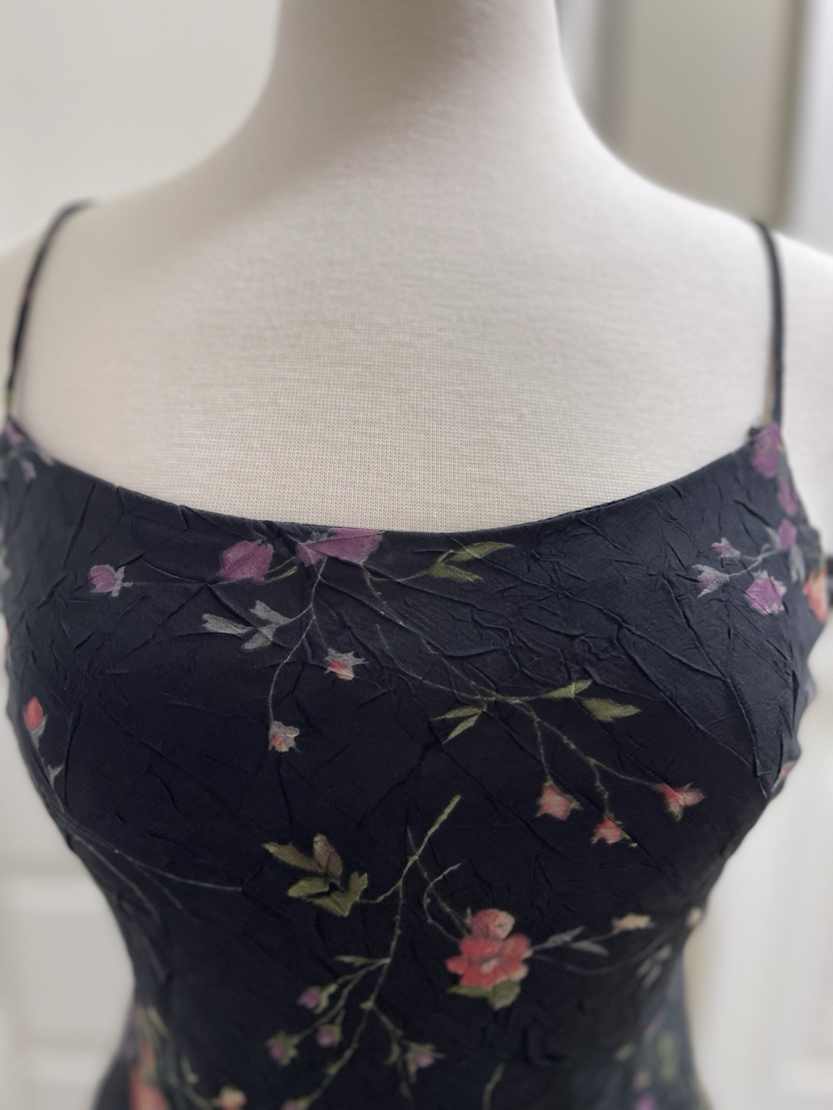 Vintage 90s Sike Floral Slip Dress Whimsigoth Fairy Grunge Evening Y2K Size S