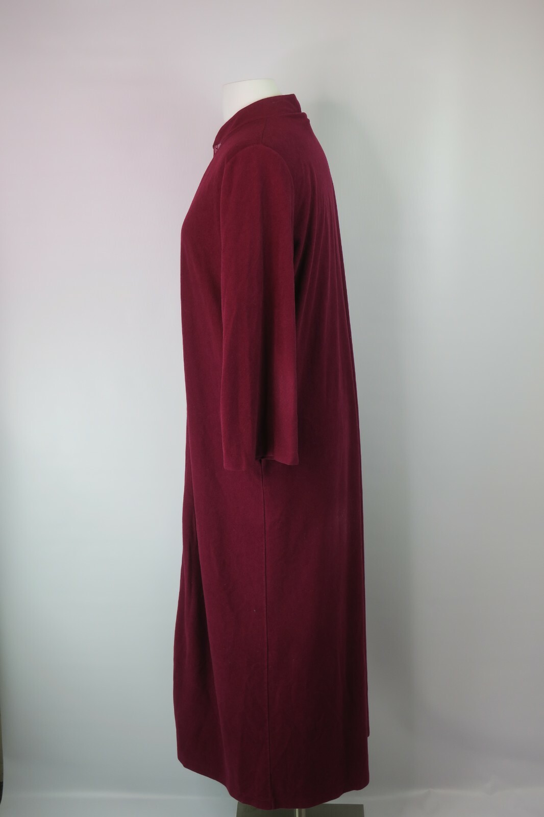 VTG Valetta Zip Embroidered Long Maxi Bath Robe Housecoat M UNION Maroon