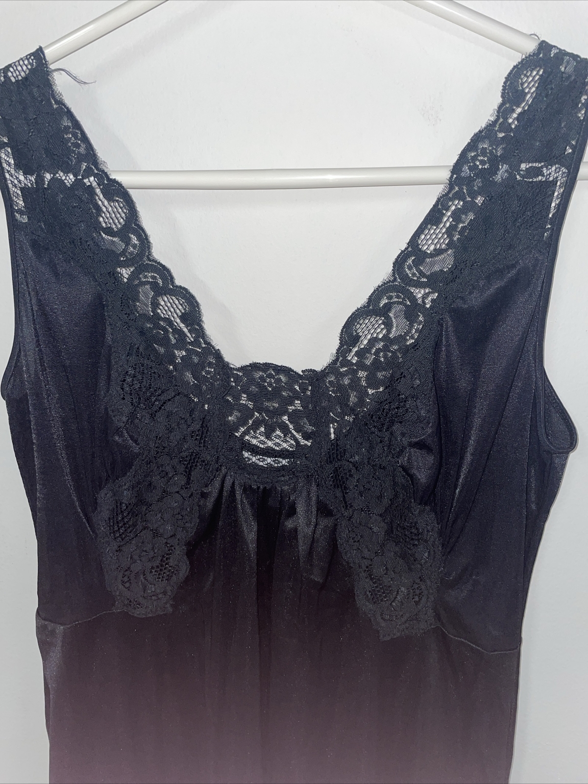 Vintage Stardust Long Black Nightgown S