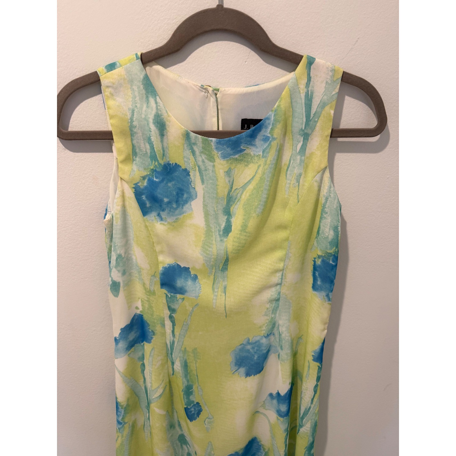 JR Nites Petites 90s Vintage Yellow Pastel Watercolor Floral Fairy Maxi Dress 8P