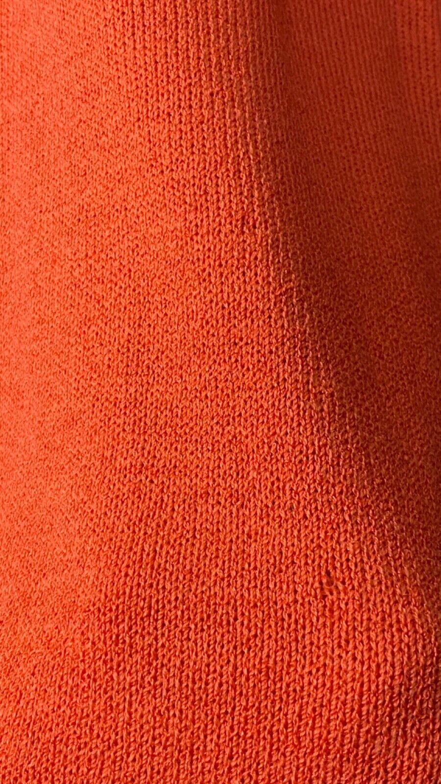 Vintage 1970s coral sweater dress, long sleeve orange knit salmon XS S
