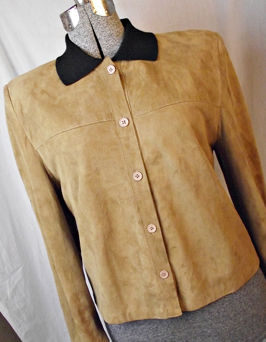 AMAZING Vintage Stanley Shermans Womens Suede Leather Lightweight Jacket Brown