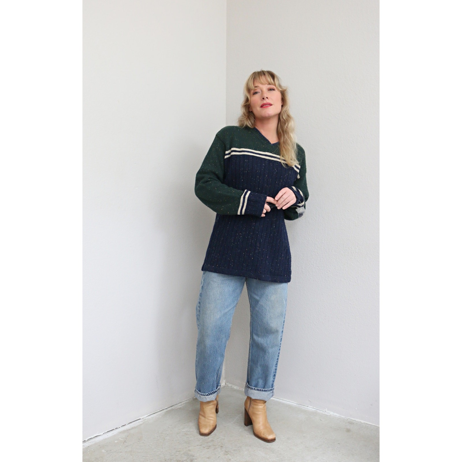 0’s Deadstock Vintage North West Blue Sweater ~ Women’s MD LG XL ~ Preppy Fit