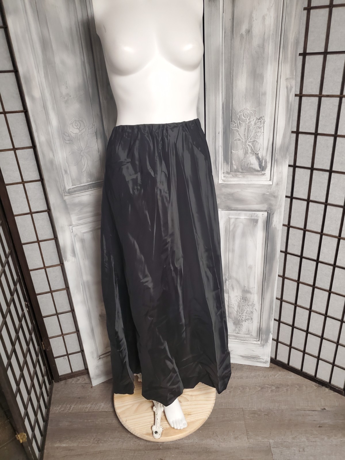 S-M VTG 1940s Dress Skirt Half Slip Bias Cut Art Deco Ww2 Basque Gusset Elastic