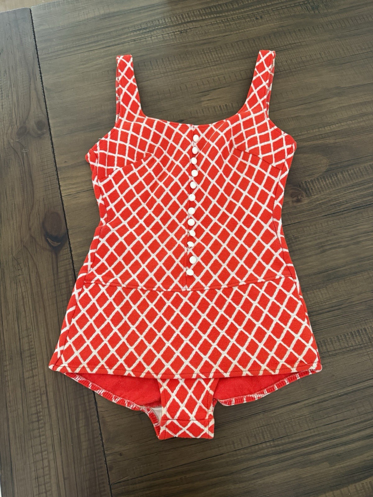 Vintage Bathing Suit – Red and White – Adorable!