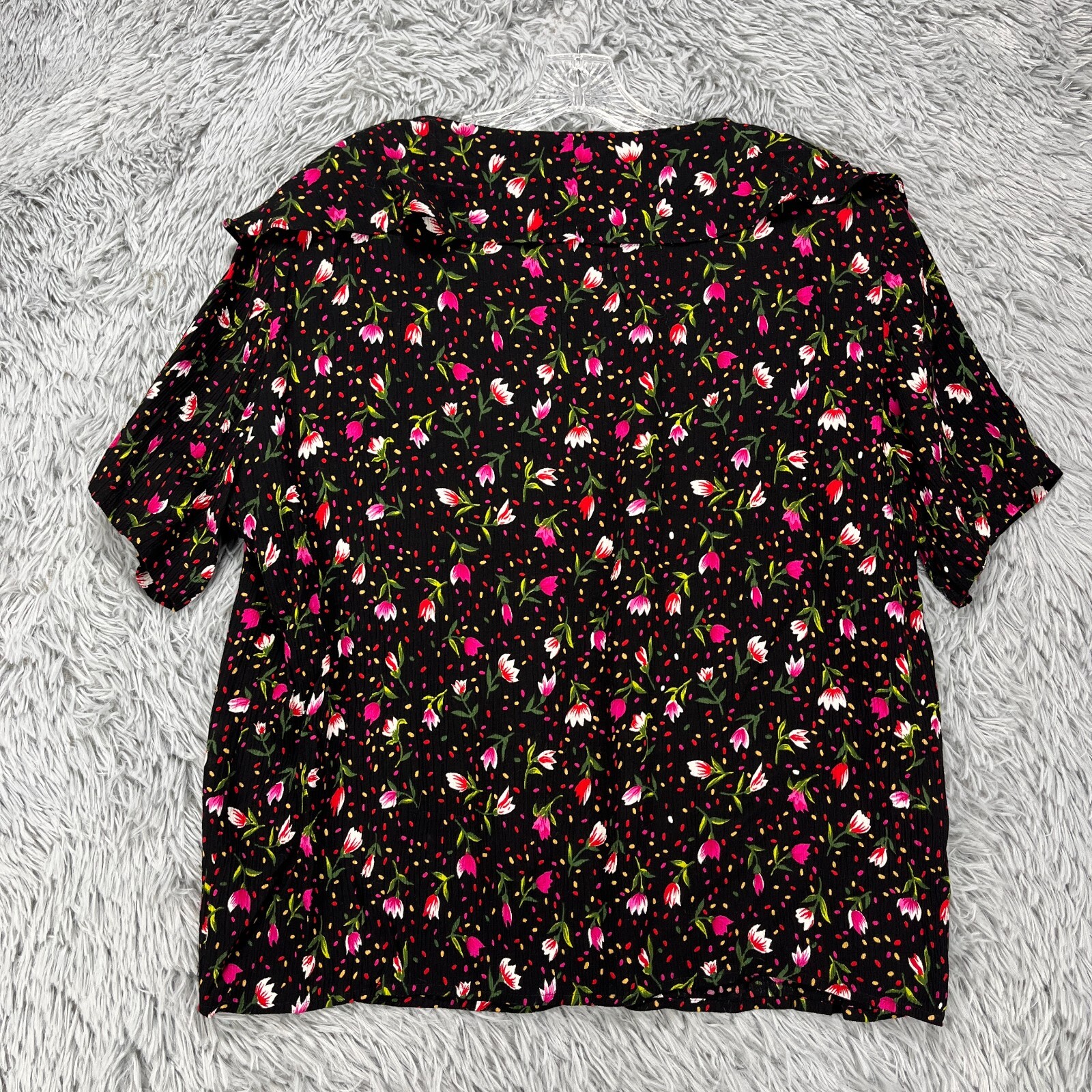 VTG Kathryn Deene Blouse Womens 14/16 Floral Button Peter Pan Collar Cottagecore