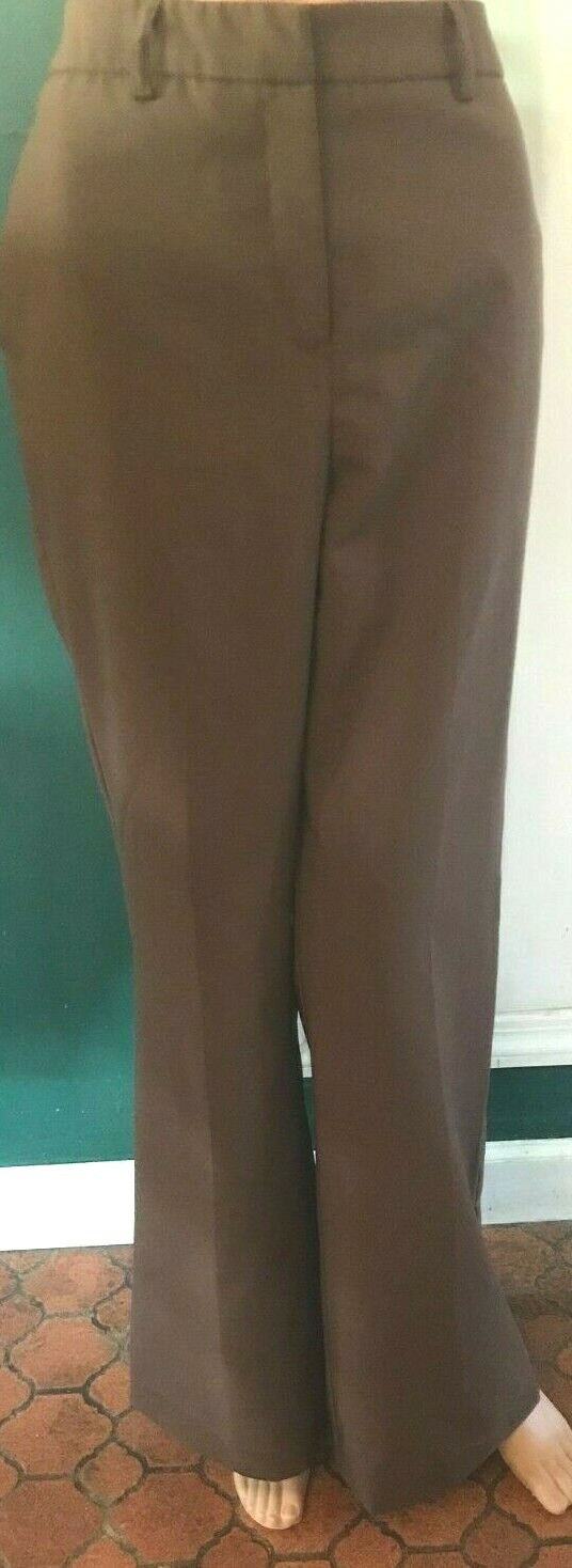 VINTAGE NEW YORK & COMPANY BROWN CITY STRETCH DRESS FLARED PANTS SLACKS SZ 10