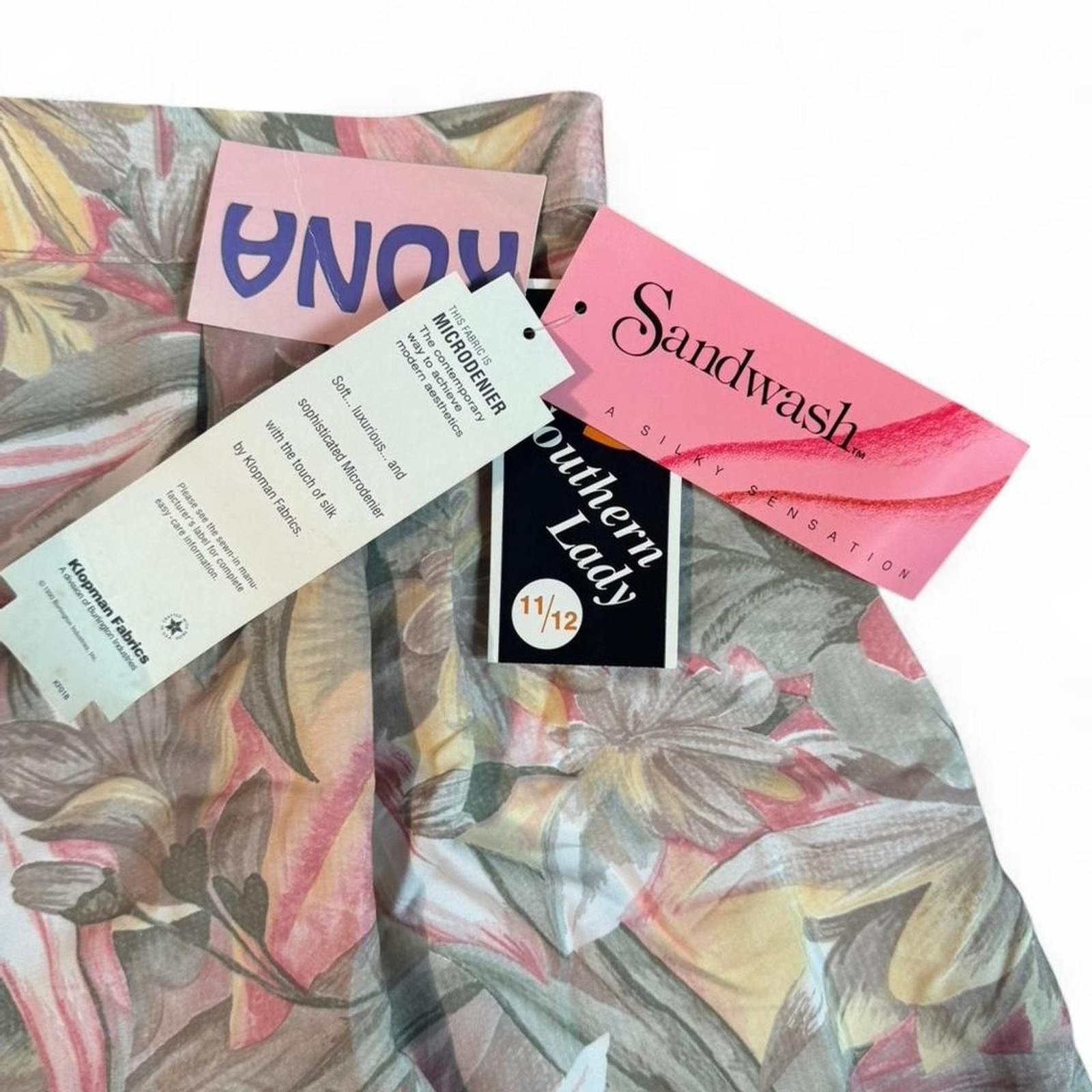 Vintage NWT Southern Lady Floral Kona Print Pleated Trouser Shorts Size 11/12