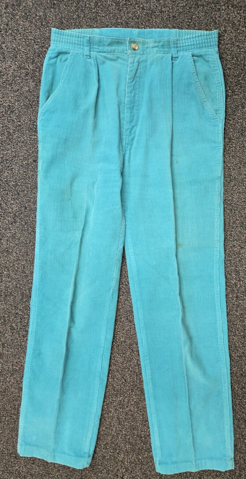 VTG 70s Woolrich Pants Women Sz 14 Balsam Green Corduroy Trousers Zip & Button